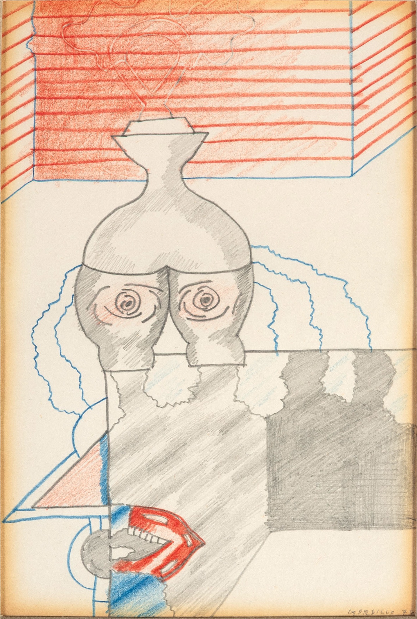 LUIS GORDILLO (Sevilla 1934)
"Sin título". 1976
Dibujo a lápices de colores sobre papel
Firmado y...