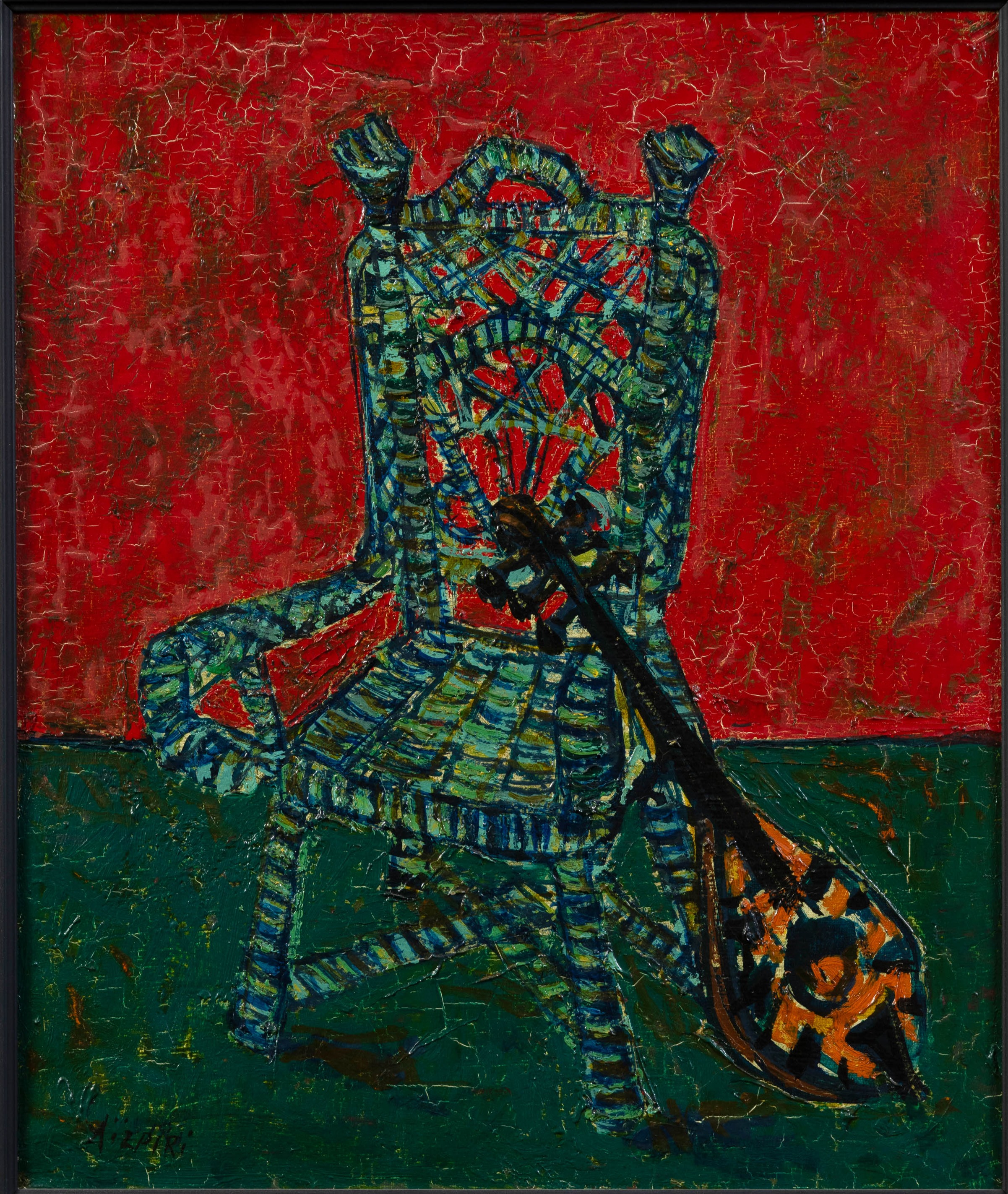 PAUL AÏZPIRI (París 1919-Veurne, Bélgica 2016)
"Intereur rouge-vert alla chaise". 1954
Óleo sobre...