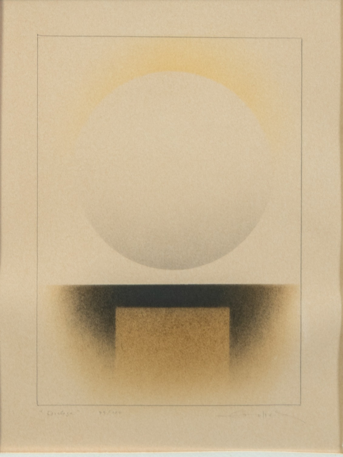  FERNANDO ZÓBEL (Manila 1924-Roma 1984) "Diálogo" Aguafuerte y aguatinta sobre papel gris Firmado y titulado a lápiz Numerado 79/100