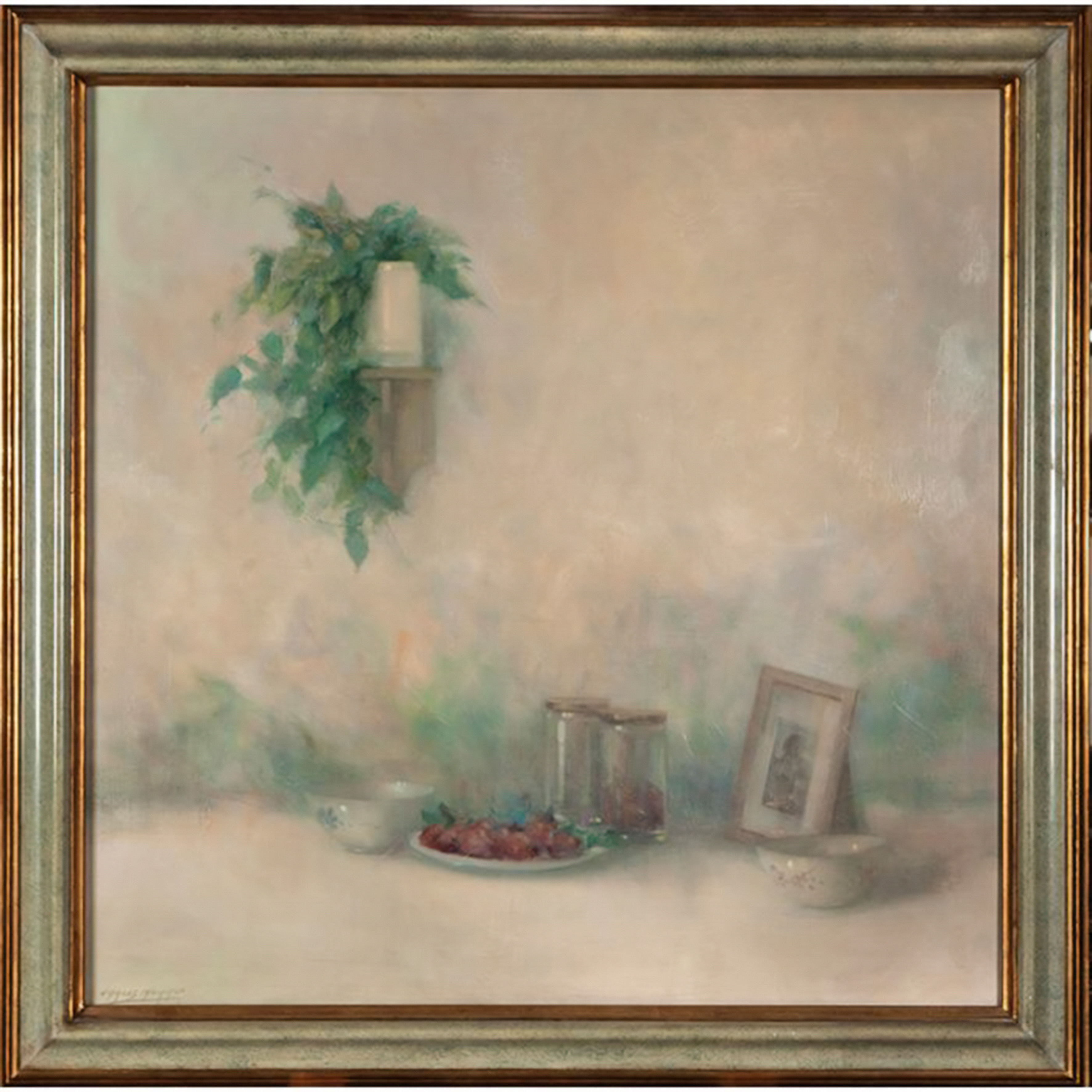 CARLOS MORAGO (Madrid 1954)
"Bodegón". 1985
Óleo sobre lienzo
Firmado 
Al dorso también firmado y...