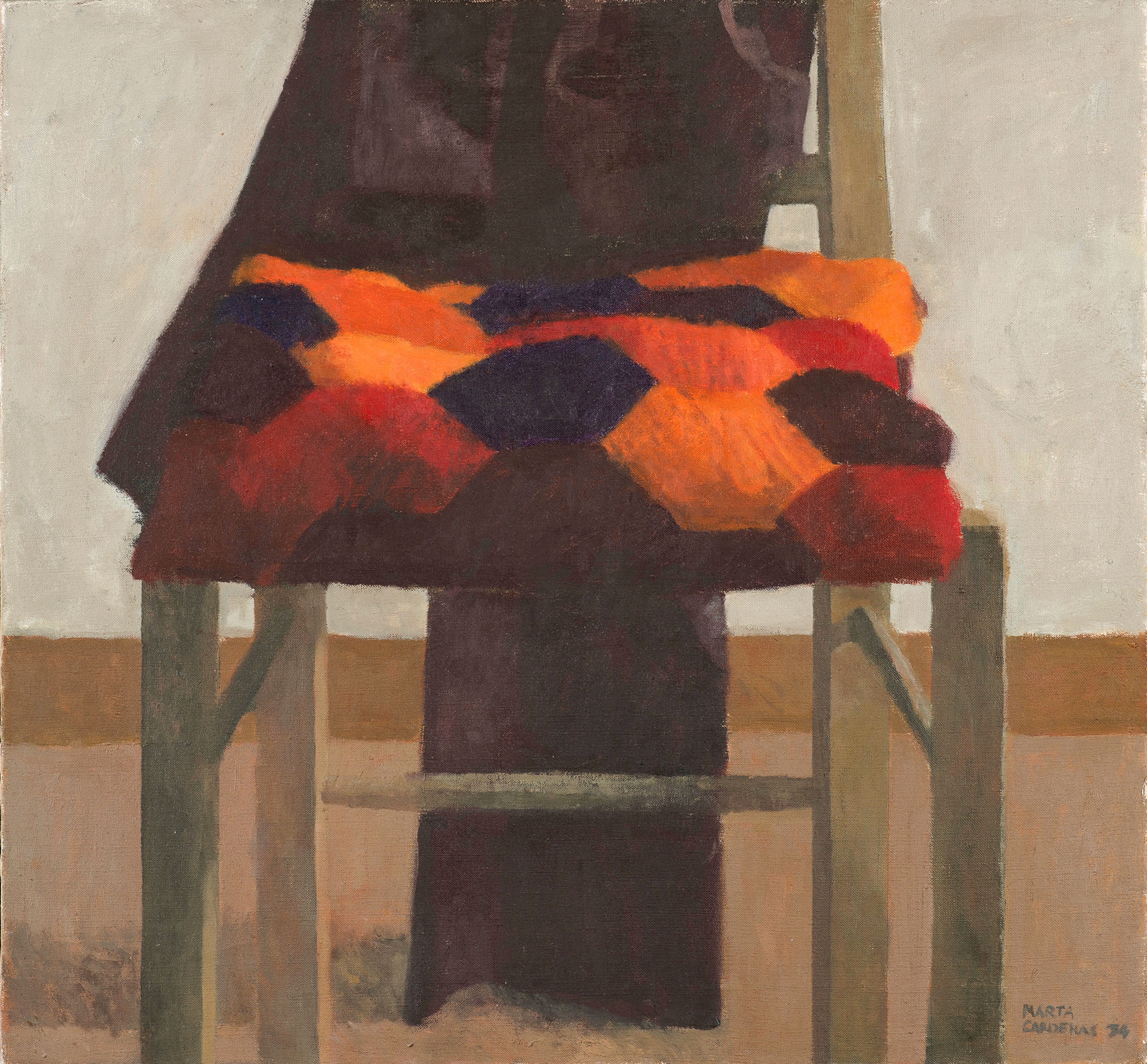 MARTA CÁRDENAS (San Sebastián 1944)
"Almohadón colorido". 1974 
Óleo sobre lienzo 
Firmado y...