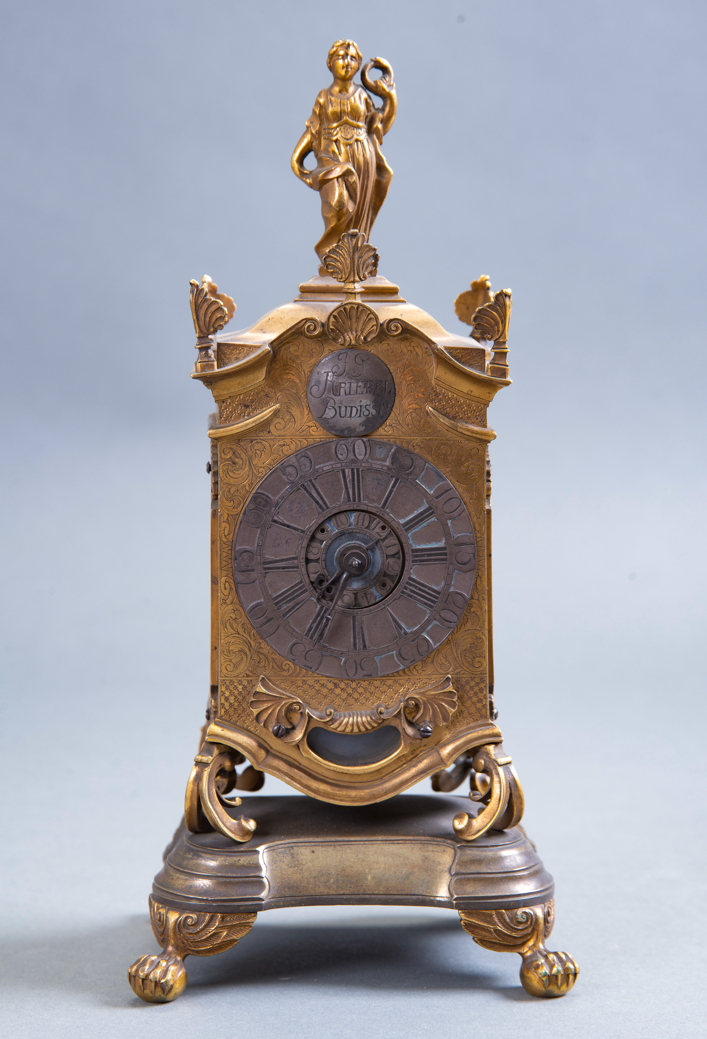 KRIEDEL BUDISSIN (1702-1757).
Importante reloj de viaje alemán, medidados del siglo XVIII.  Pieza...