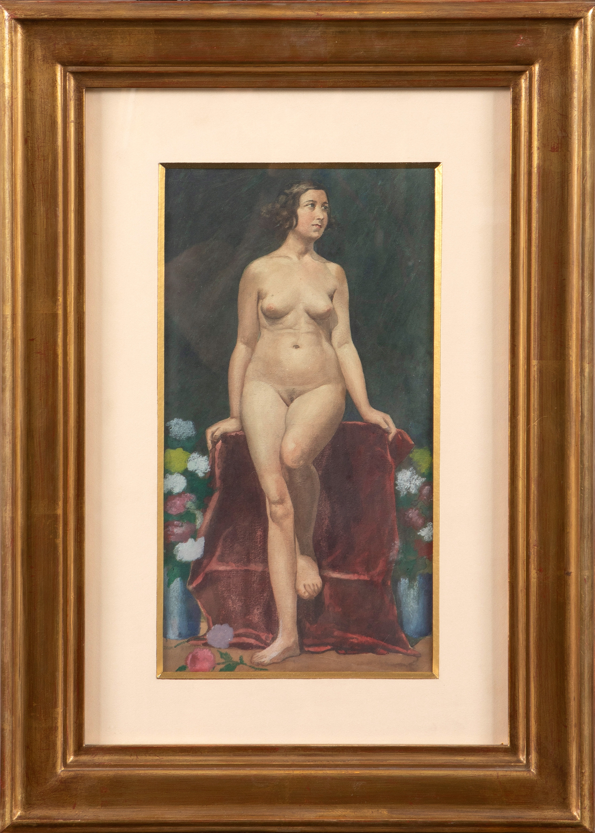  VICTORIANO GONZALEZ NORIEGA (Zamora, 1873- Madrid, 1979)
"Desnudo de mujer de p