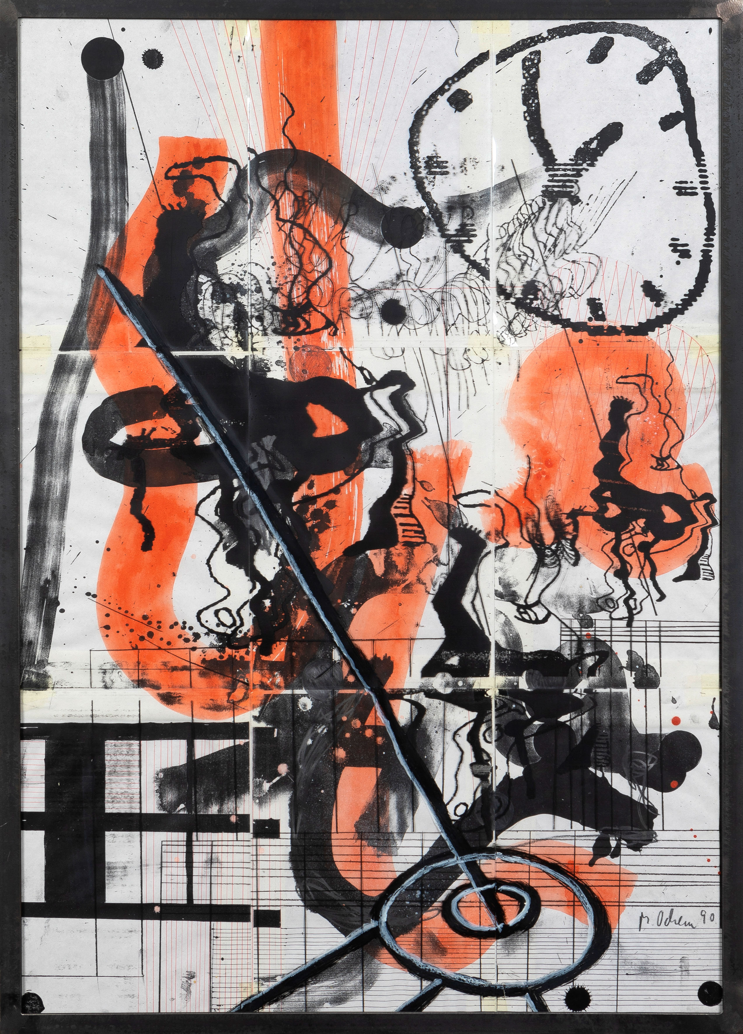 MARKUS OEHLEN (Krefeld 1956)
"Sin título". 1990
Aerógrafo, copiexerox, laca, lápiz y bolígrafo...
