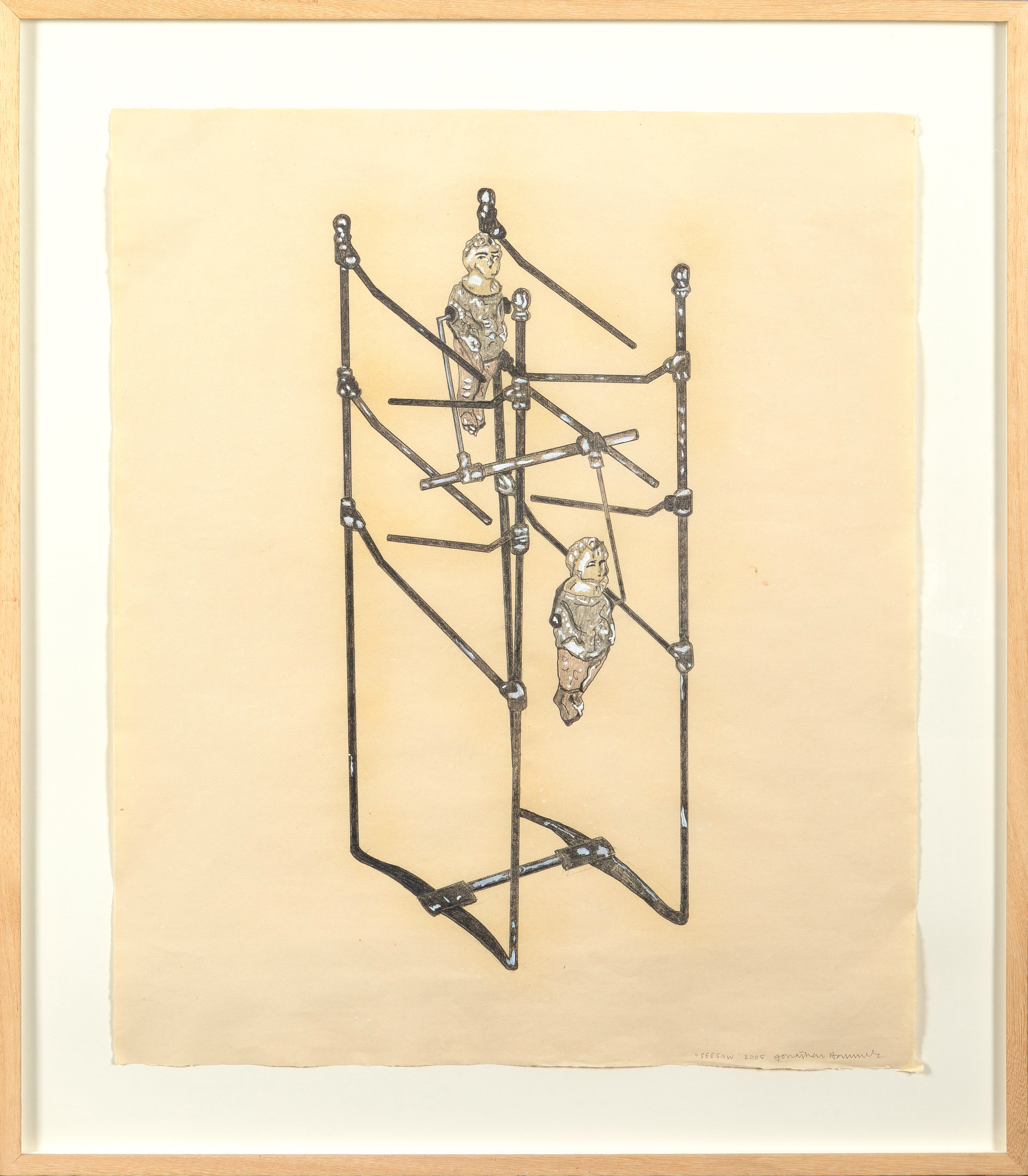 JONATHAN HAMMER (Chicago 1960)
"Seesaw". 2005
Gouache, grafito y lapices sobre papel
Firmado,...