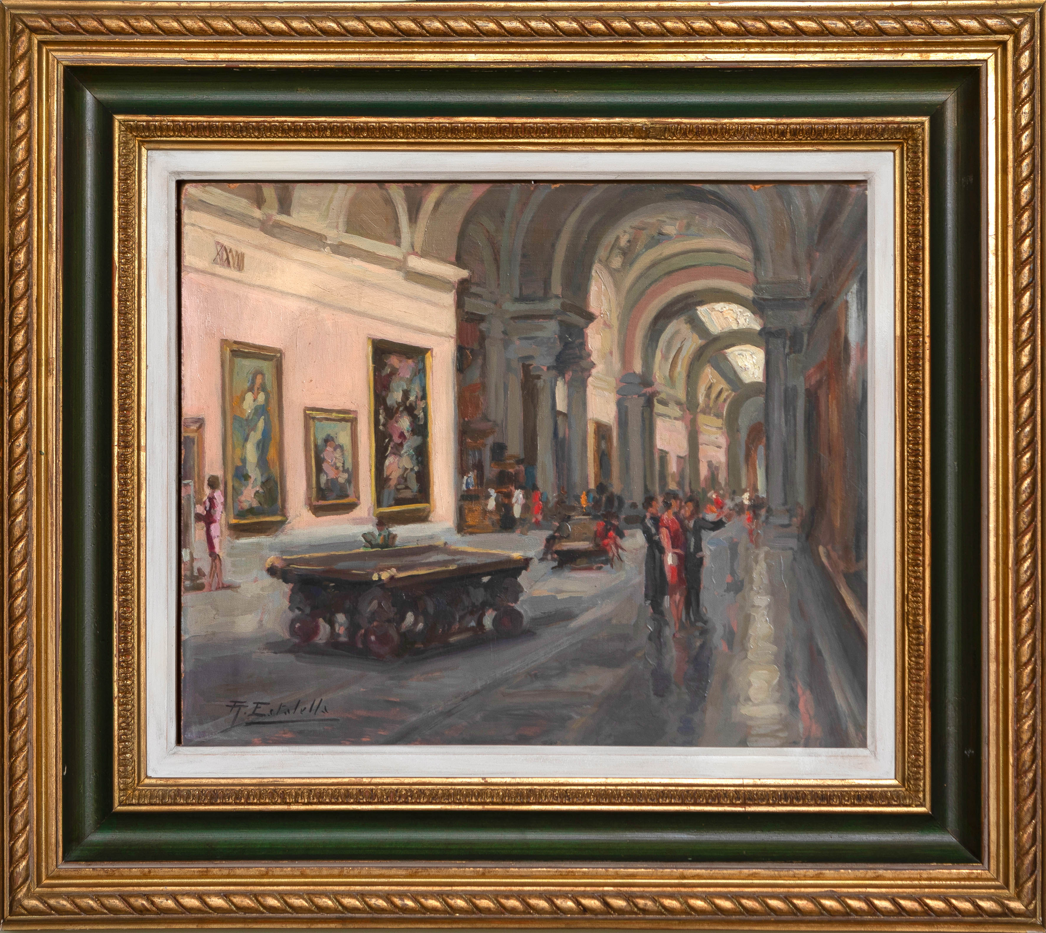 RAMÓN ESTALELLA (Madrid, 1893-1986)
"Galería central del Museo del Prado"
Óleo sobre...