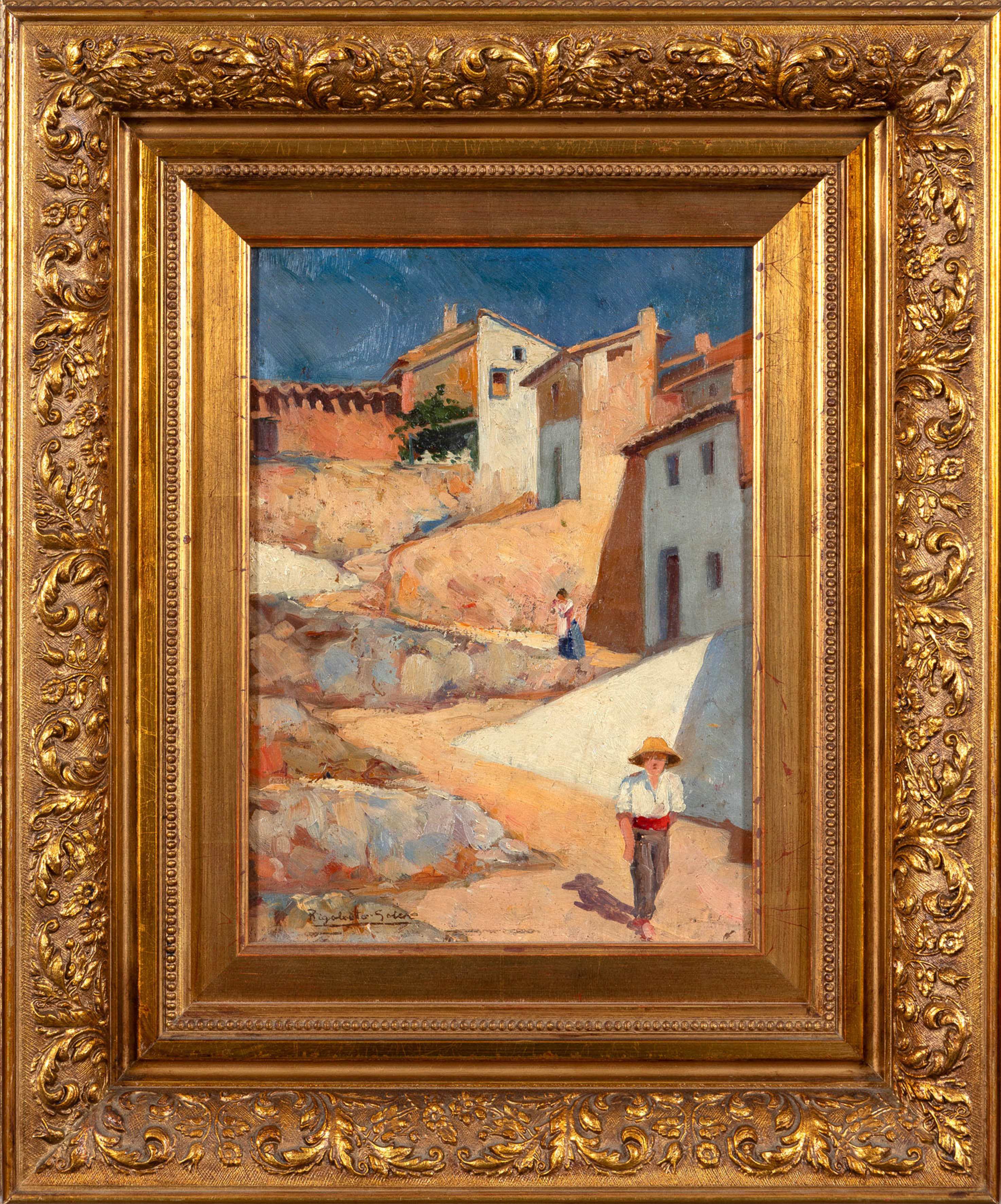 RIGOBERTO SOLER (Alcoi 1896-Valencia 1968)
“Pueblo mediterráneo”
Óleo sobre tabla
Firmado
Medidas:...