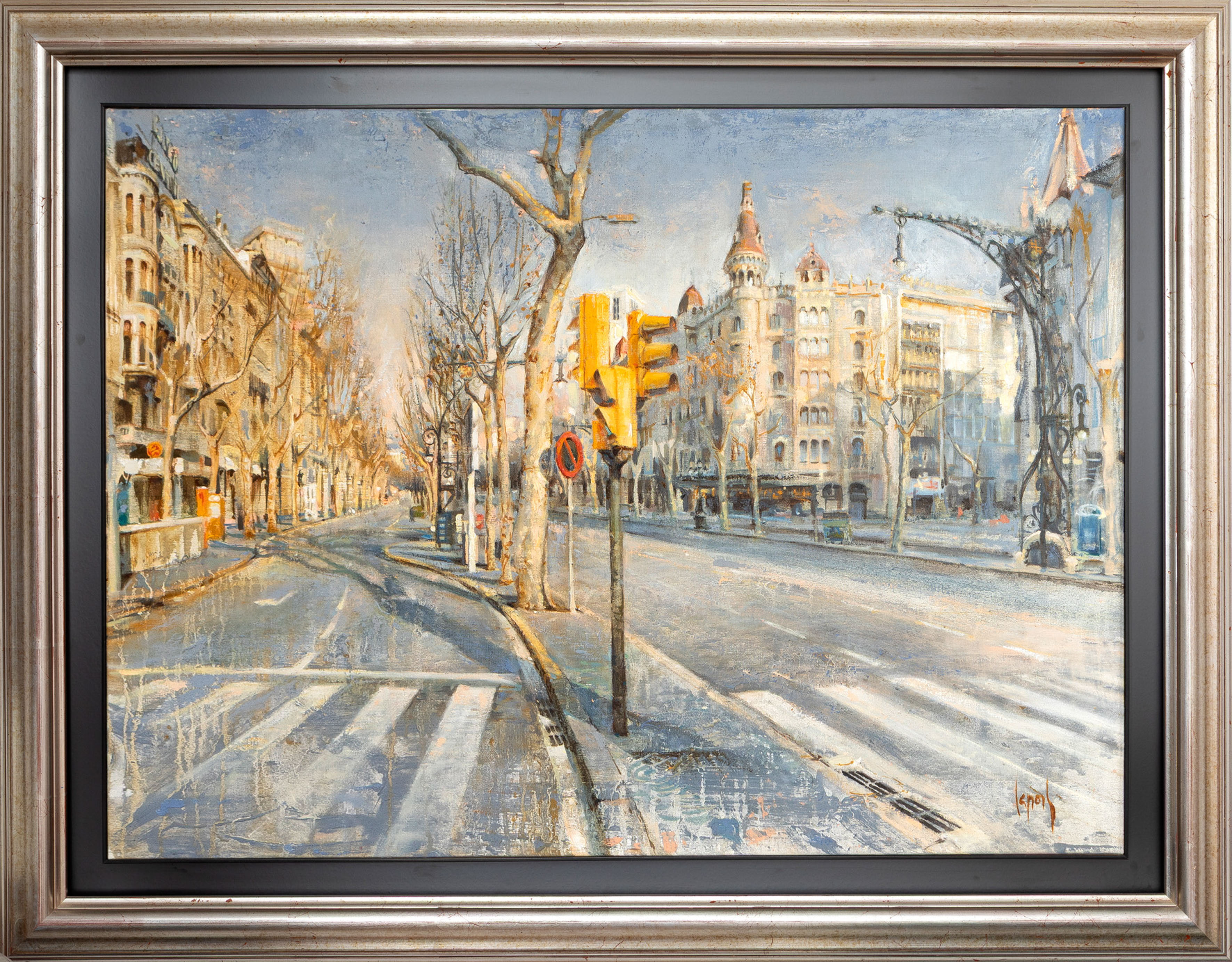 LANOZ (ESCUELA VASCA S. XX)
"Perspectiva de la Ría de Bilbao"
Oleo sobre lienzo
Firmado
Al dorso...