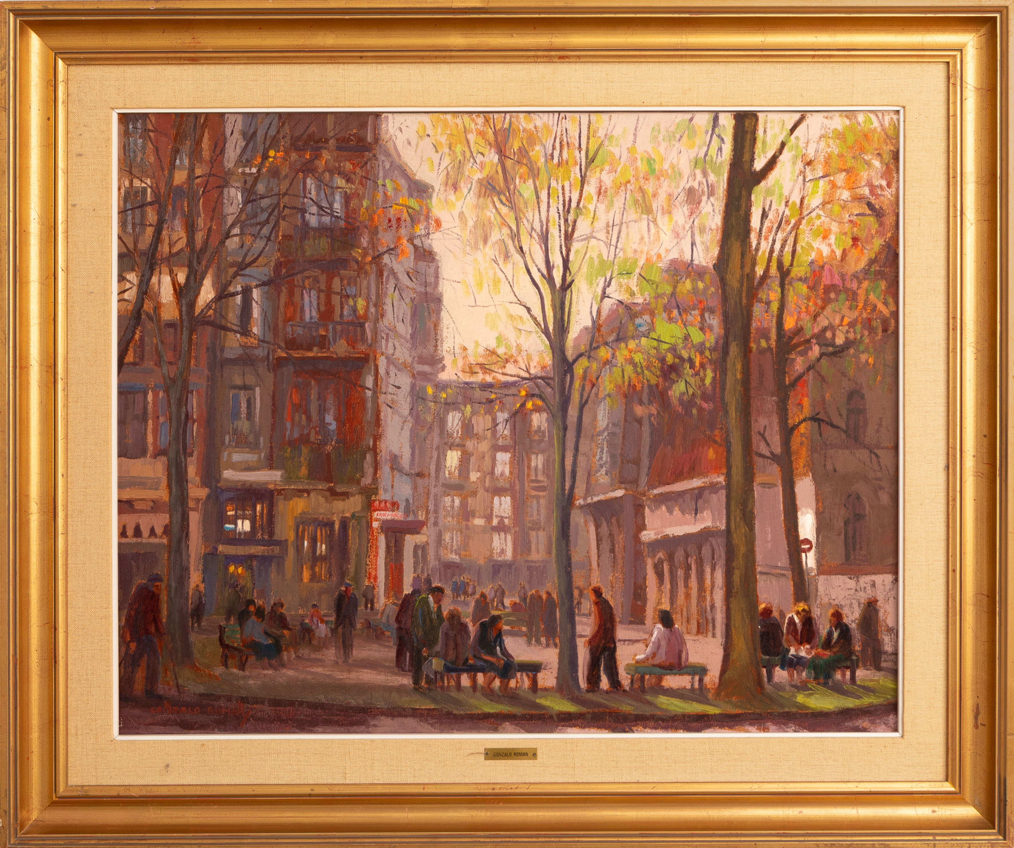 GONZALO ROMÁN (Santa Eufemia del Arroyo, Valladolid 1932)
"Plaza Arriquibar". 1978
Oleo sobre...