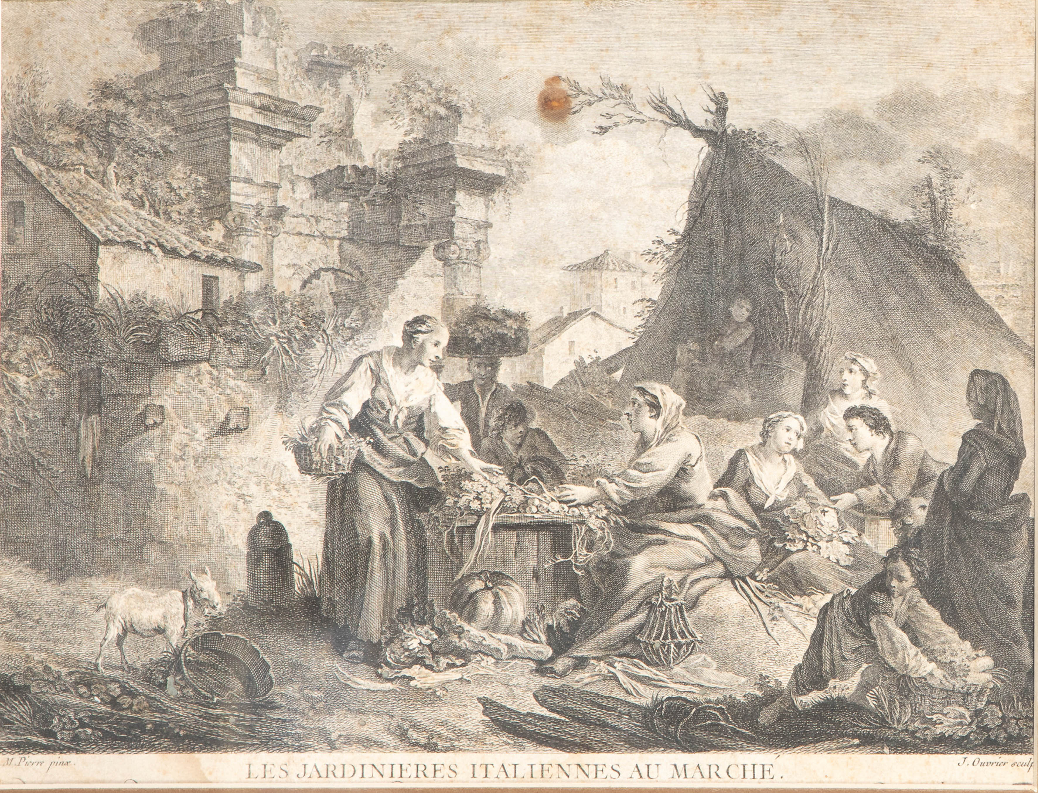 JEAN-BAPTISTE MARIE PIERRE (París, 1714-1789)
"Hortelanos italianos en el mercado"
Buril.
Medidas:...
