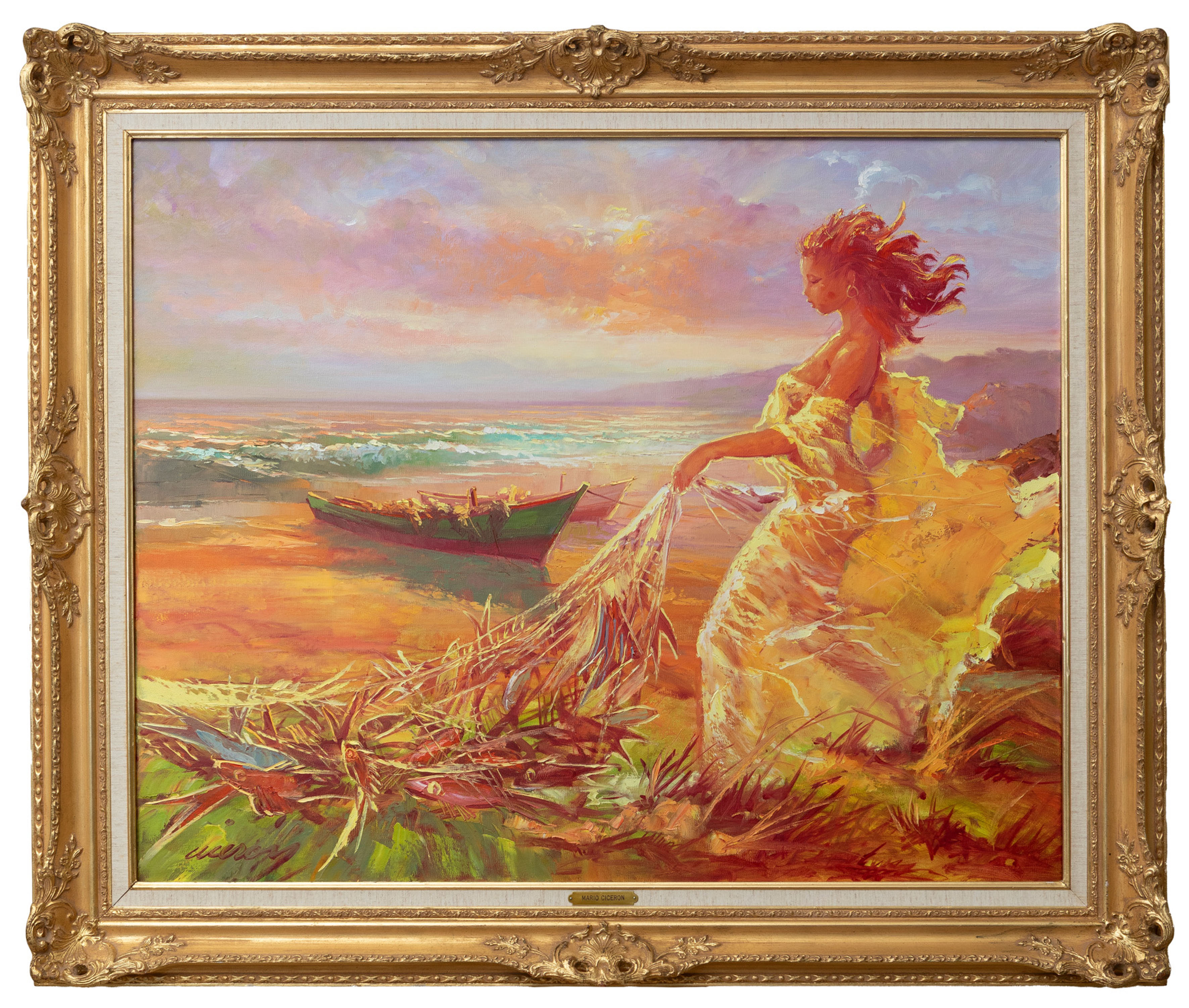 MARIO CICERÓN PAZMIÑO (Quito, 1946)
“Mujer en la pesca”