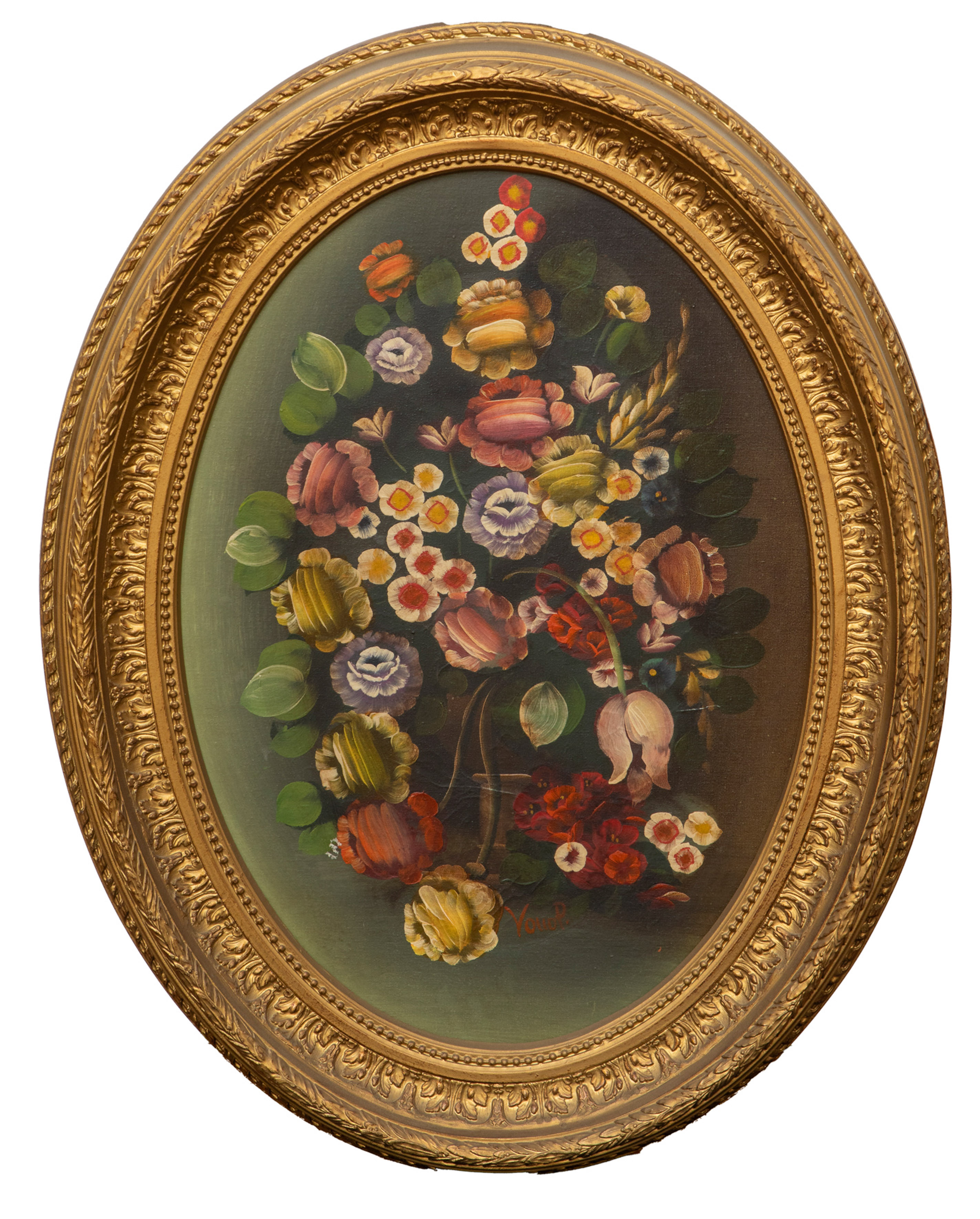 VOUOP, S. XX
“Florero”
Óleo sobre lienzo.
Medidas: 67 x 55 cm.
Firmado: “Vouop”.