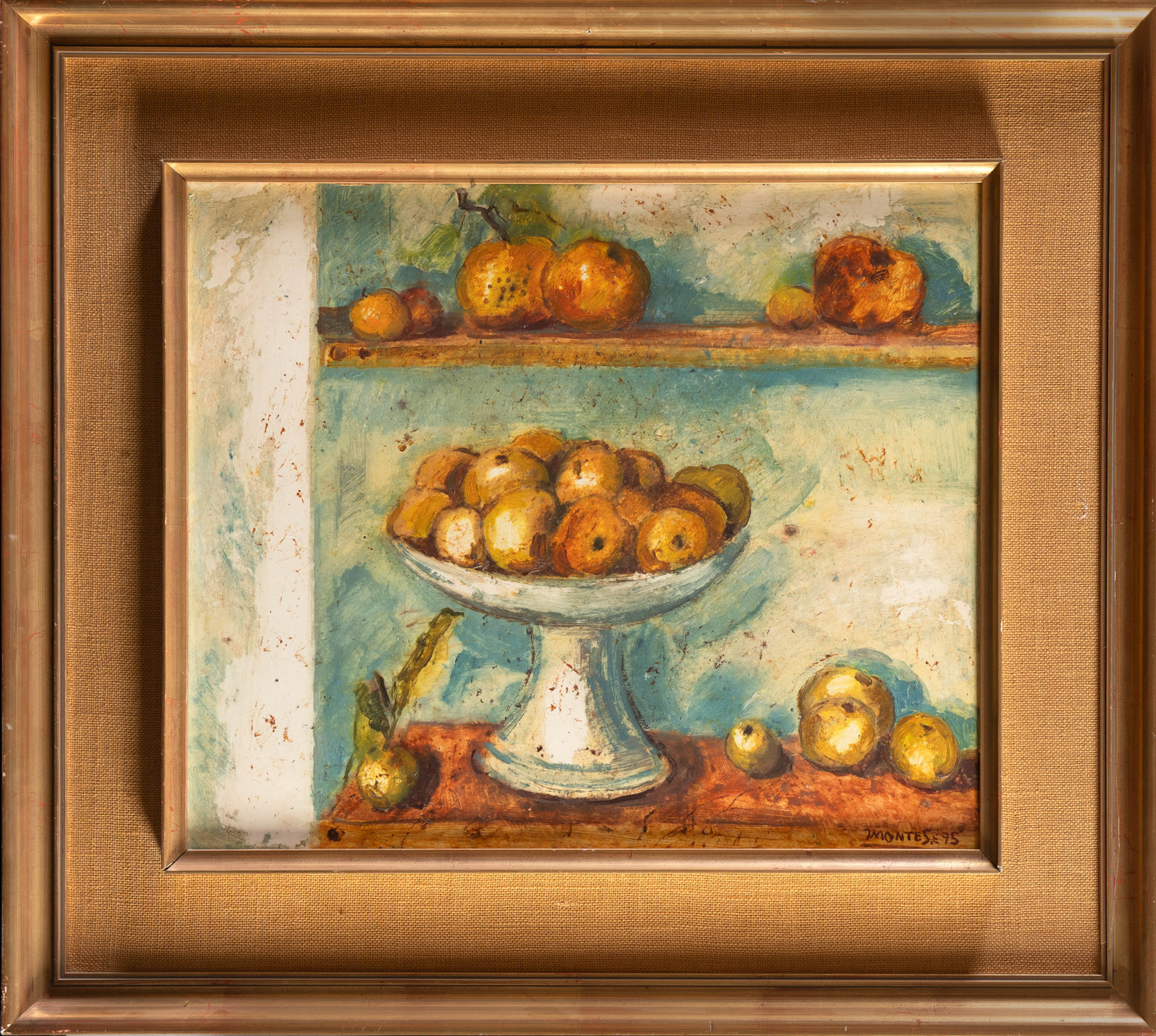 JESÚS MONTES IRIBARREN (Irún 1940)
"Bodegón con granadas". 1975
Óleo sobre tablex
Firmado y fechado...