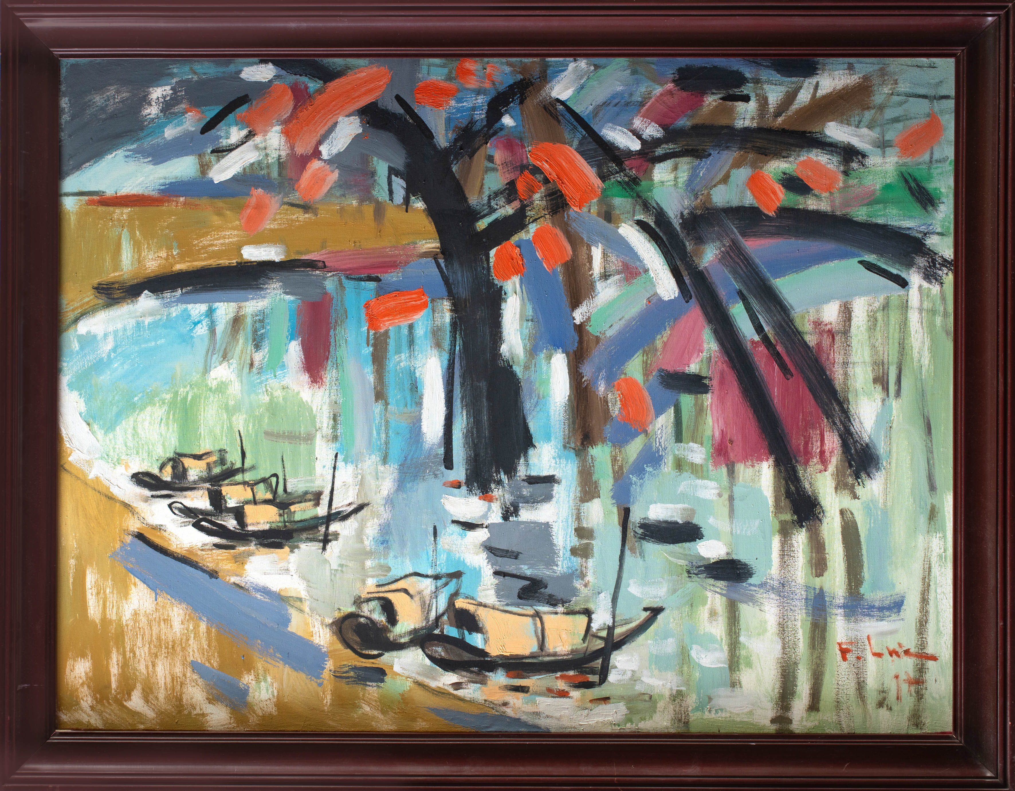 PHAM  LUC (Hue, Vietnam 1943)
"Vista  de Vietnam". 2017
Óleo sobre lienzo
Firmado y fechado ...