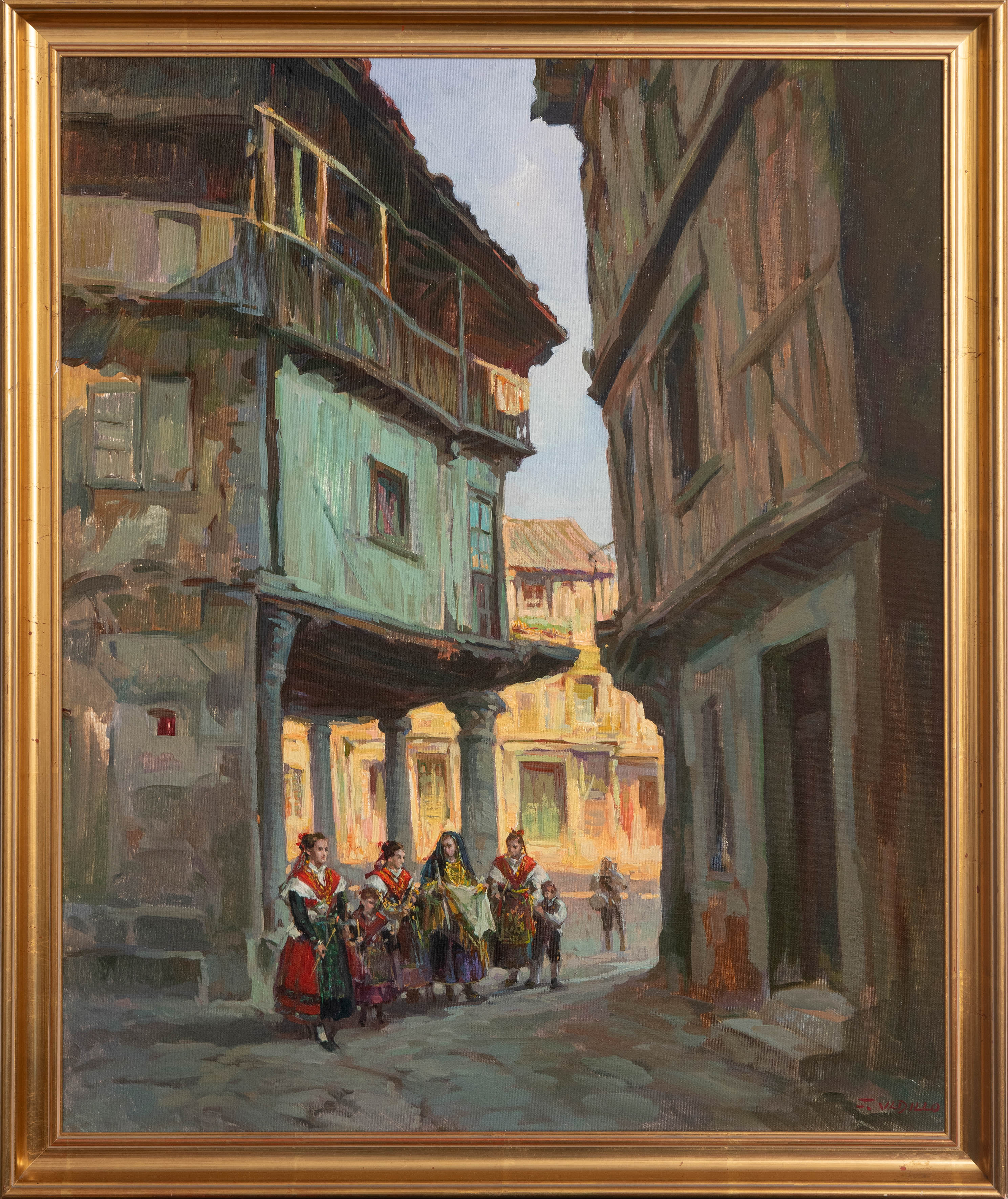 J. VADILLO, S. XIX
“Trajes populares extremeños”
Óleo sobre lienzo.
Medidas: 73 x 59 cm.
Firmado.