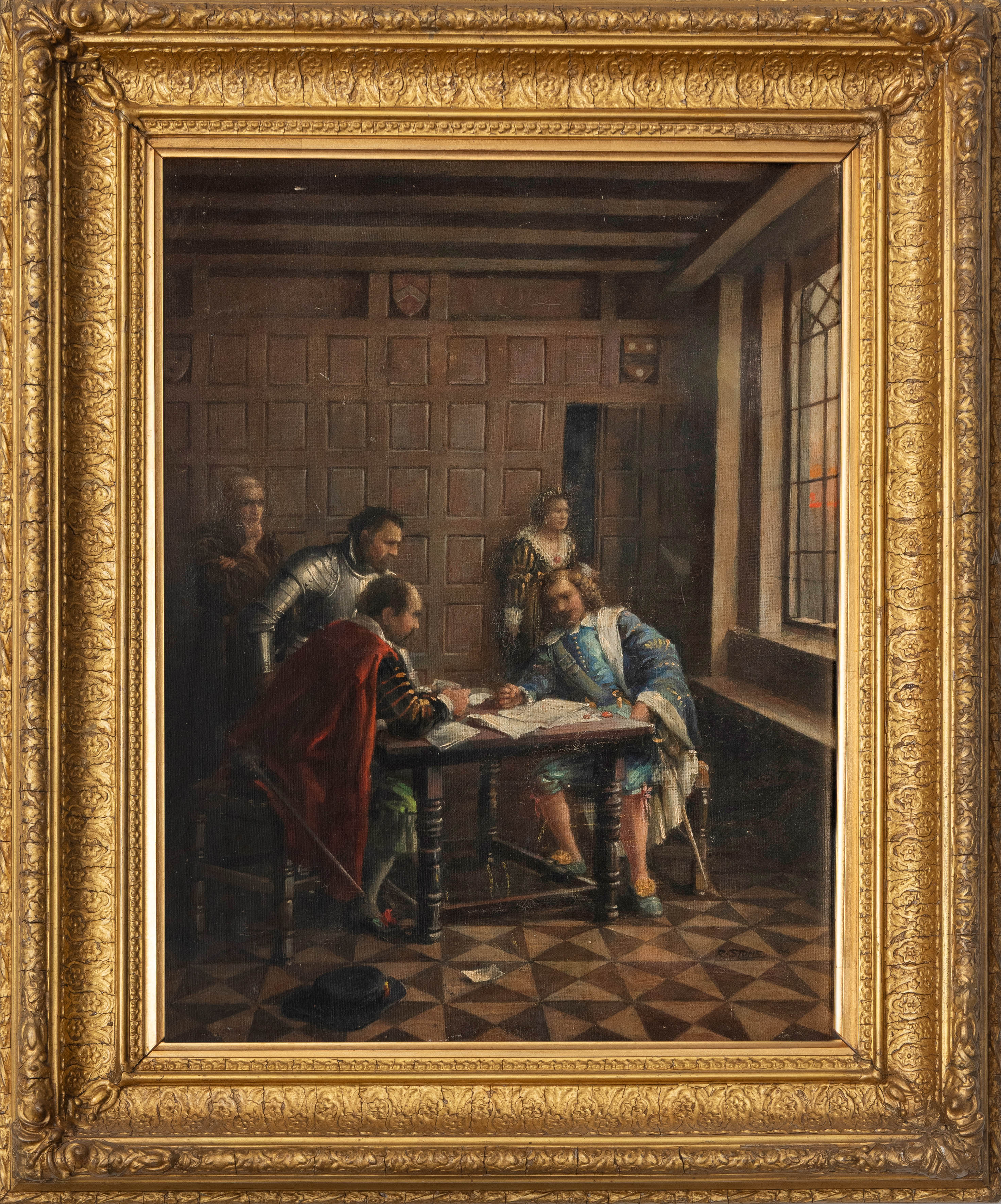 ESCUELA EUROPEA, SS. XIX-XX
“Escena de interior”
Óleo sobre lienzo.
Medidas: 45 x 35 cm.