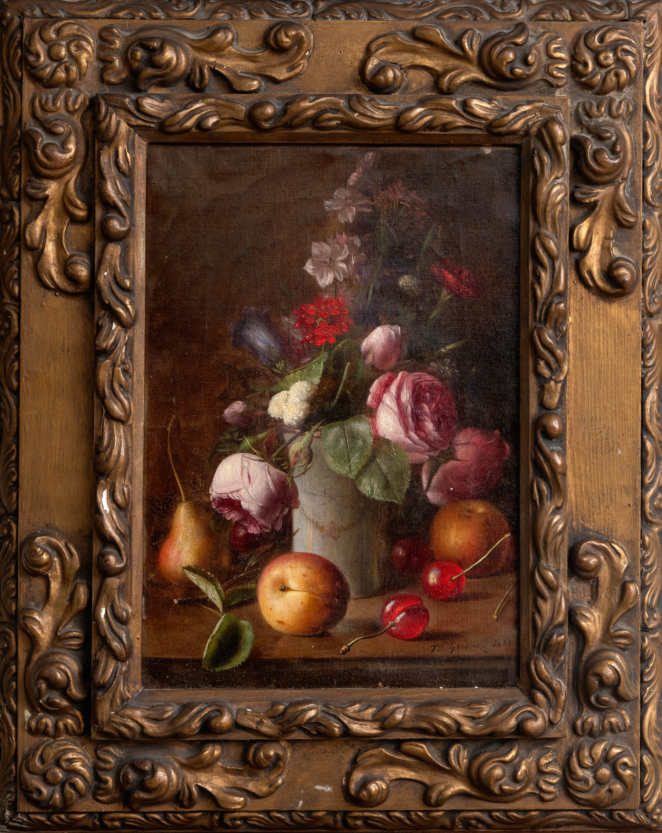 FRANCISCO JIMÉNEZ, S. XIX
“Florero”
1881
Óleo sobre lienzo.
Medidas: 30 x 20 cm.
Firmado y fechado.