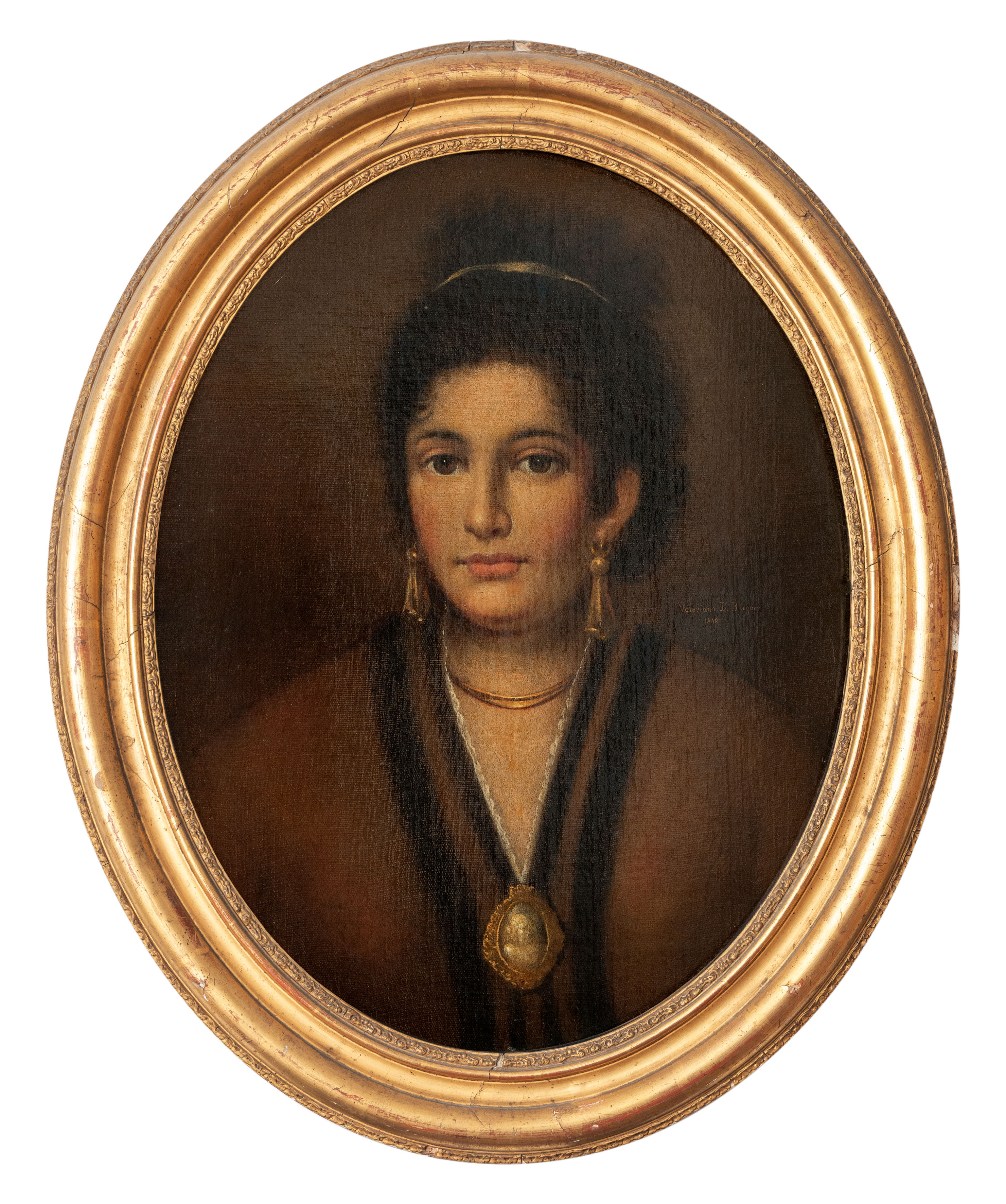 ESCUELA SEVILLANA, S. XIX
“Retrato de mujer”
1848
Óleo sobre lienzo.
Medidas:  60 x 46 cm
Firmado.