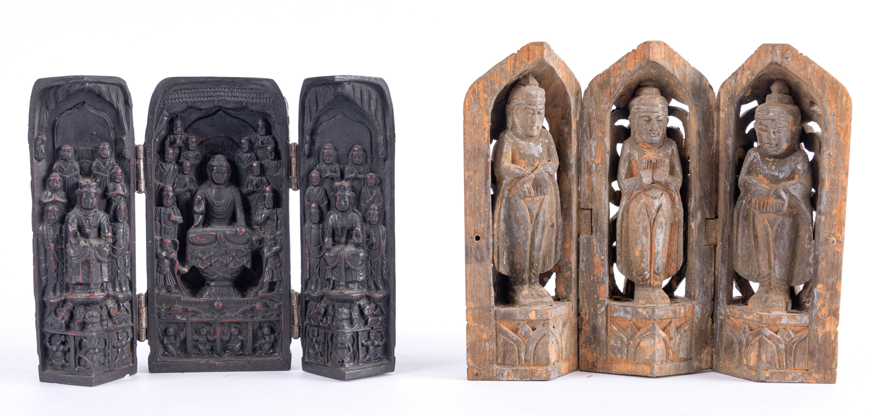 Altar portátil budista y altar portátil tibetano en madera tallada ebonizada en negro.
Altura...