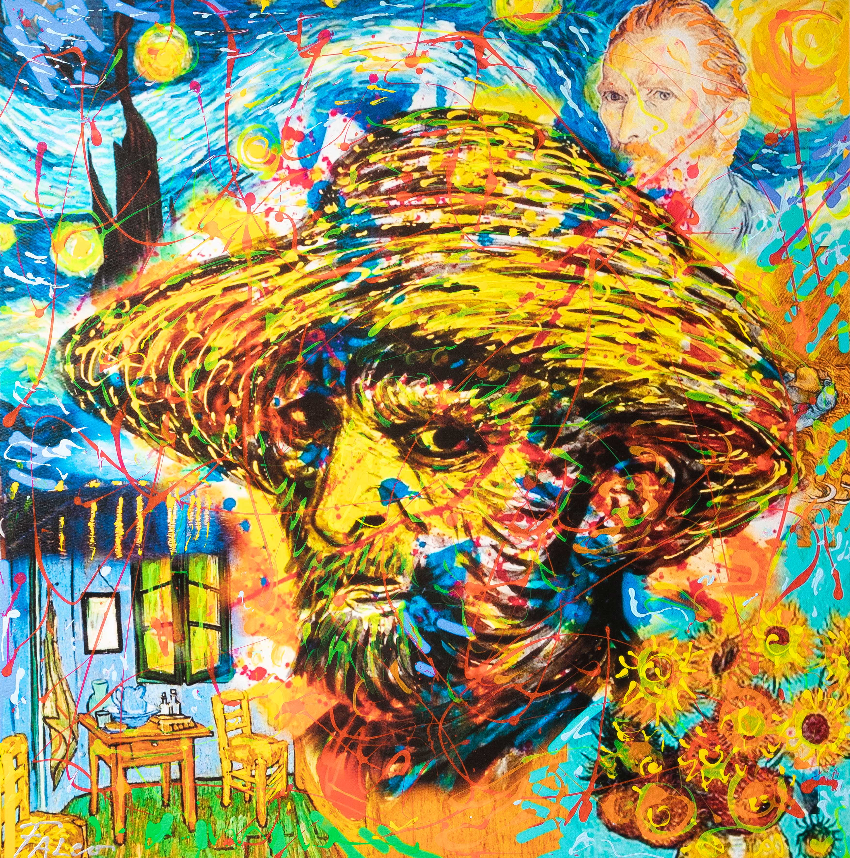 JOAQUIM FALCÓ (Barcelona, 1958)
“Van Gogh”
Acrílico sobre lienzo
Firmado
Medidas: 100 x 100 cm