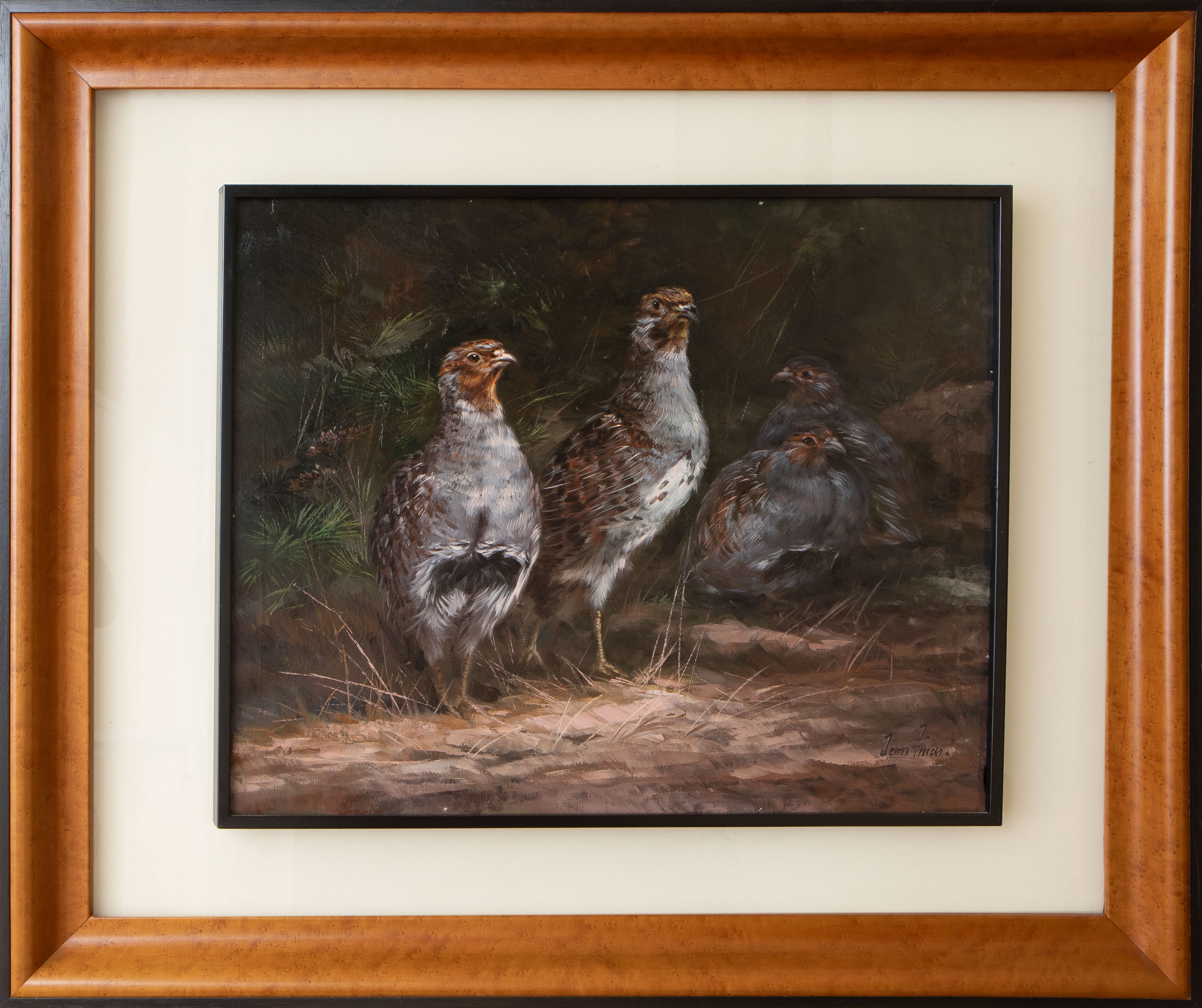 LEÓN FRÍAS (1946)
"Pareja de perdices"
Óleo sobre lienzo.
Medidas: 49 x 60 cm.
Firmado en el ángulo...