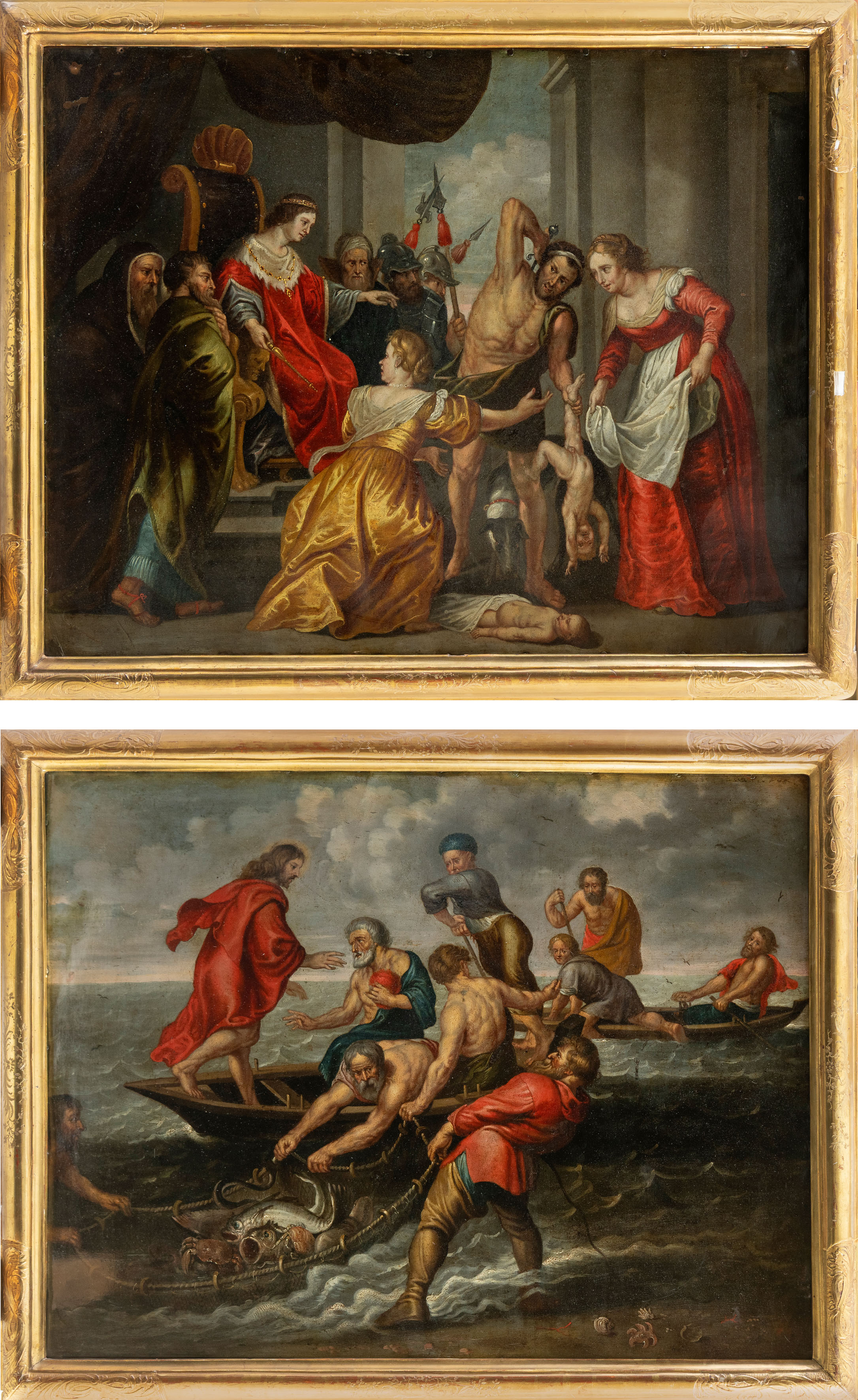 ESCUELA FLAMENCA, S. XVII (2)
"La pesca milagrosa" y "EL Juicio de Salomón"
Óleo sobre...