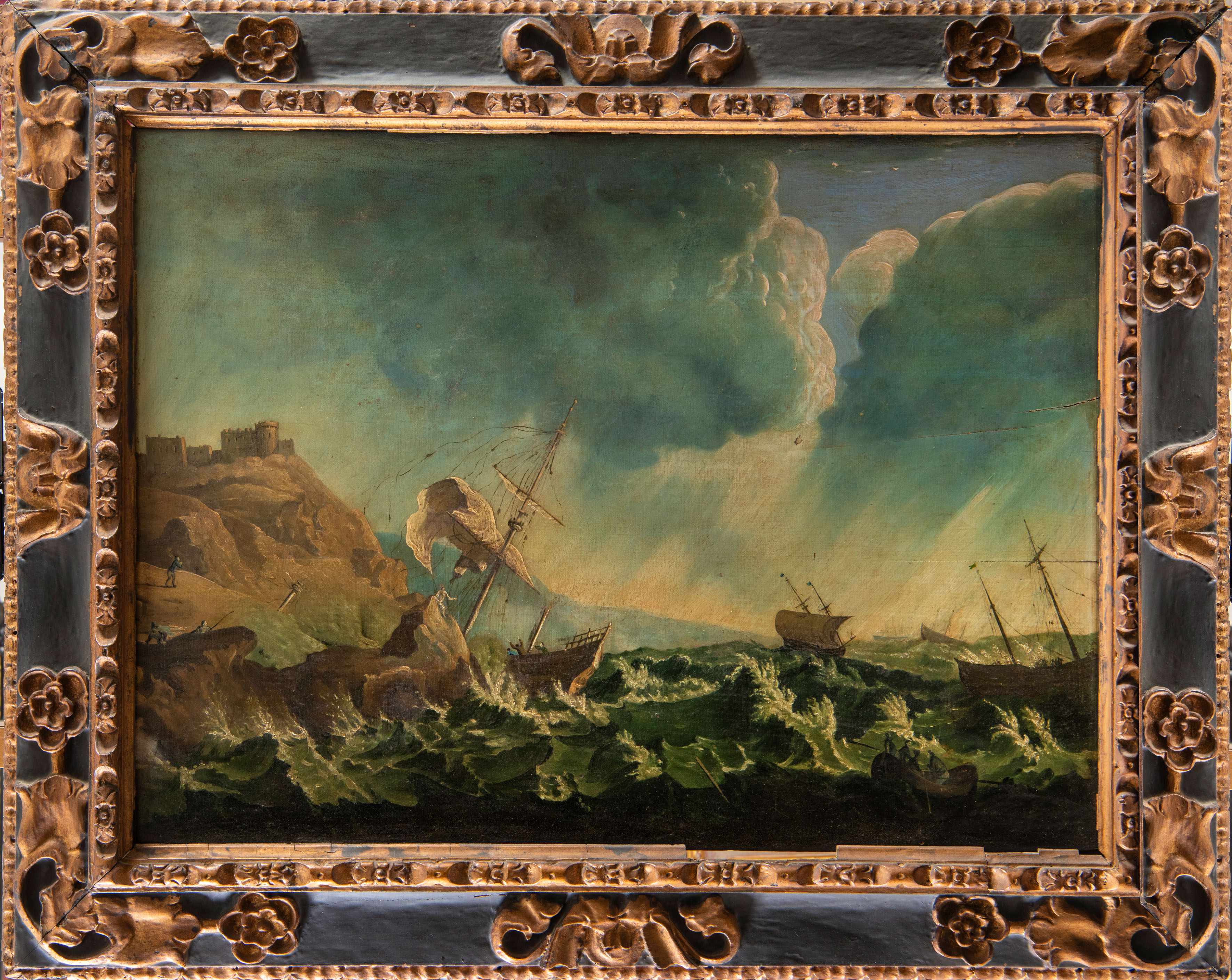 ESCUELA FRANCESA, S. XIX
"Naufragio"
Óleo sobre tabla.
Medidas: 62 x 85 cm.
Firmado con el...