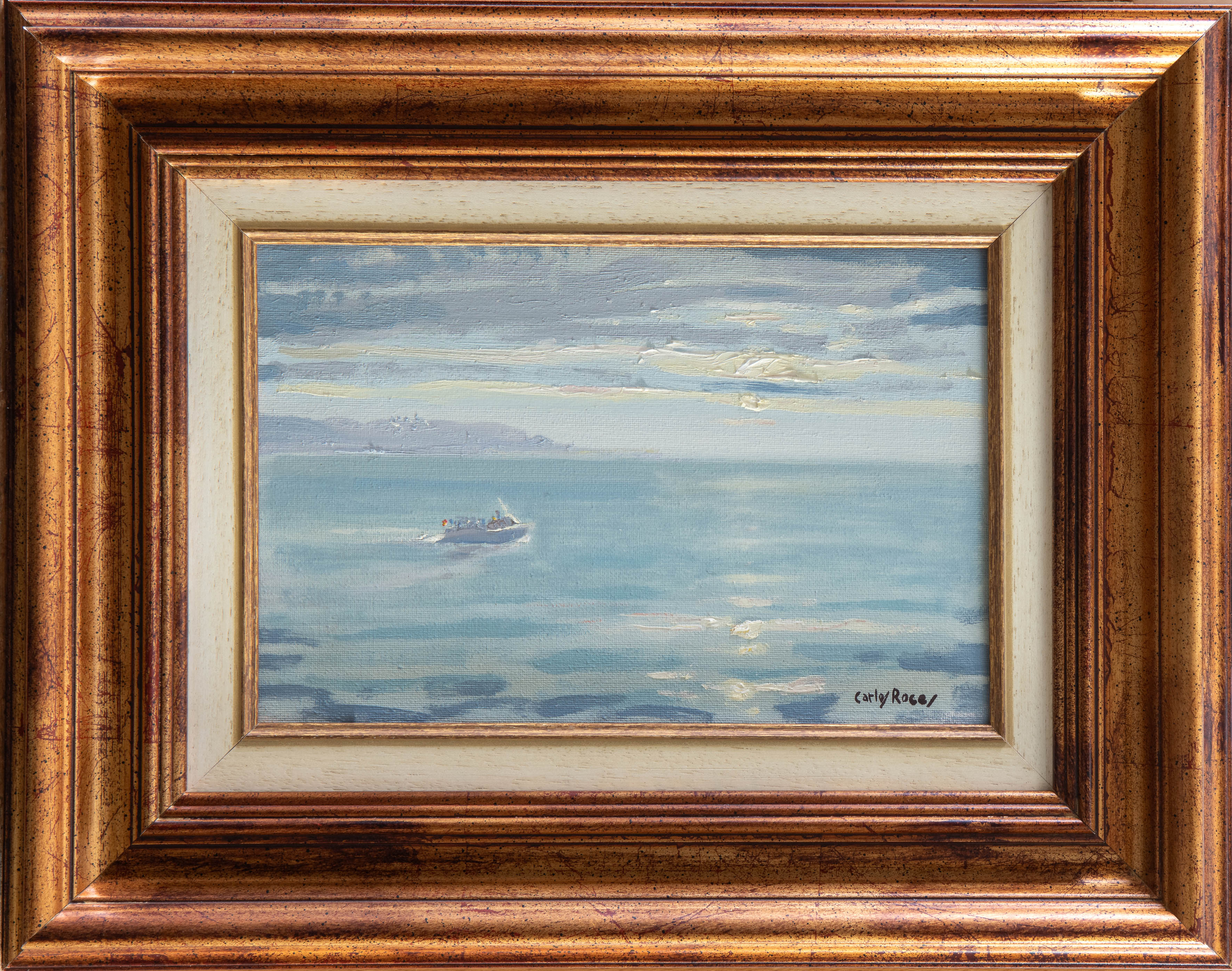 CARLOS ROCES (Gijón, 1934)
“Barca en un mar en el calma”
Óleo sobre tabla.
Medidas:
Firmado en...