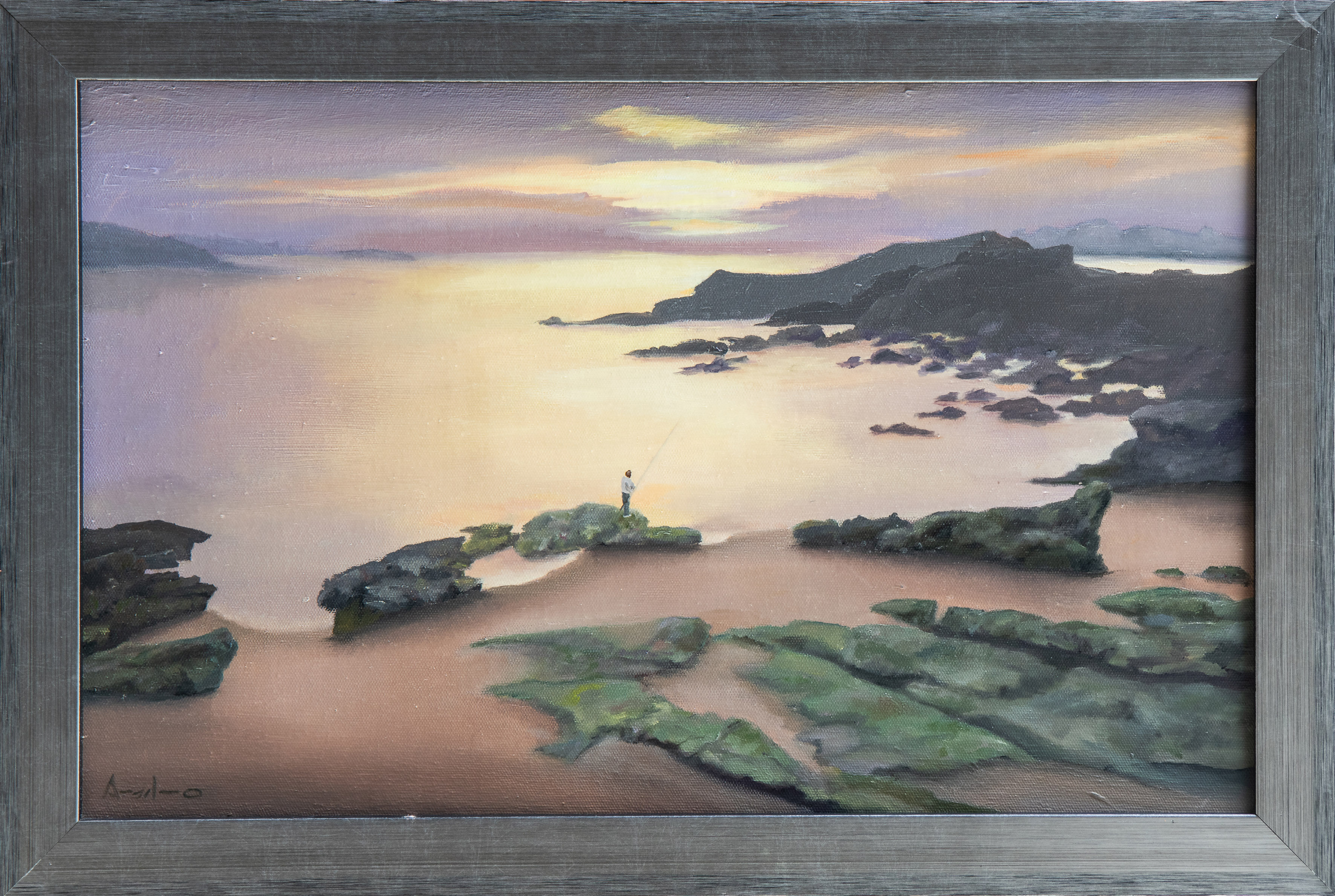 ESCUELA ESPAÑOLA, S. XX
“Pescador en la playa”
Óleo sobre lienzo.
Medidas: 
Firmado en ángulo...