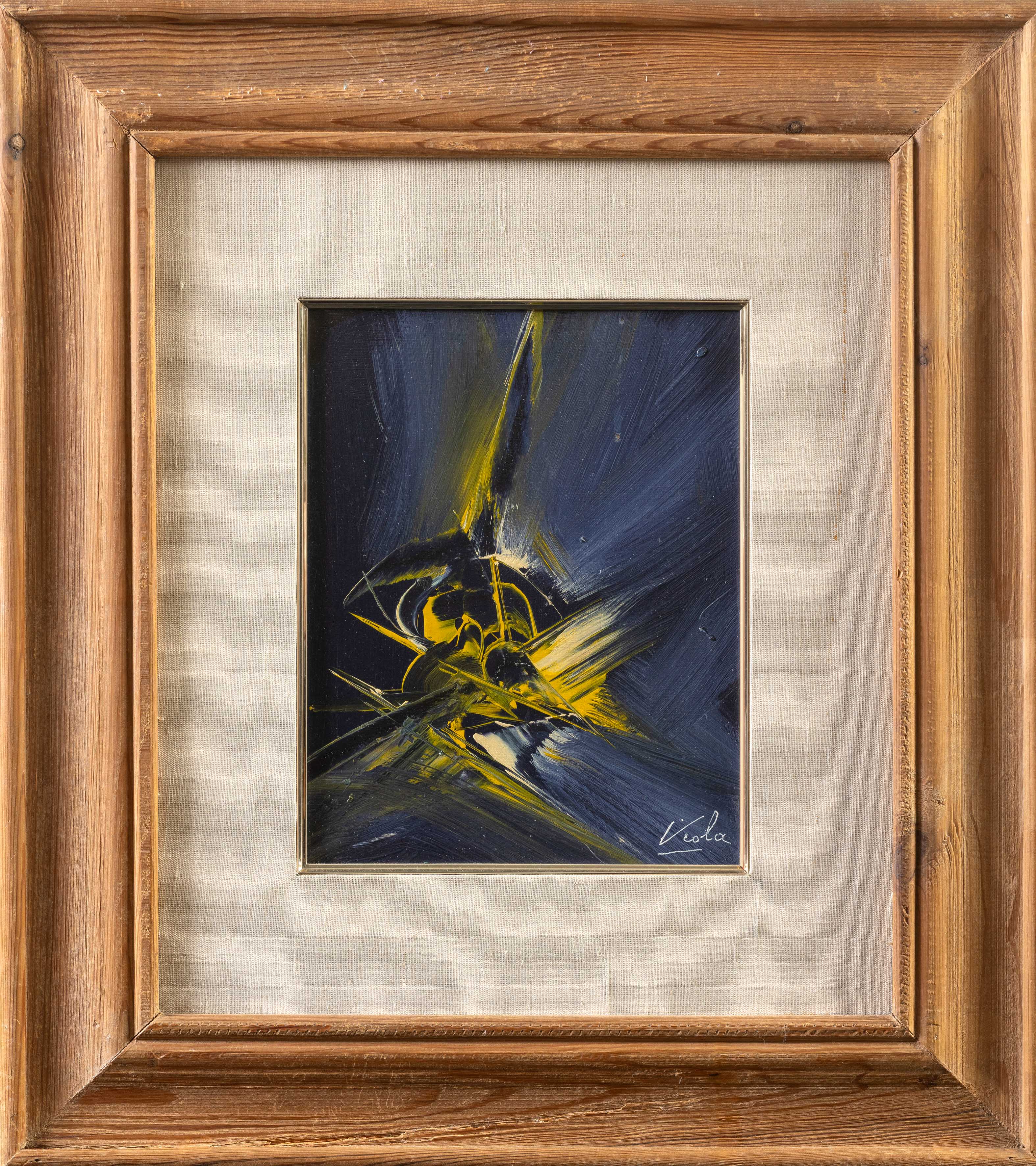 MANUEL VIOLA "Sin título" Óleo sobre tablex Firmado Con marco del artista Medidas; 37 x 29 cm.