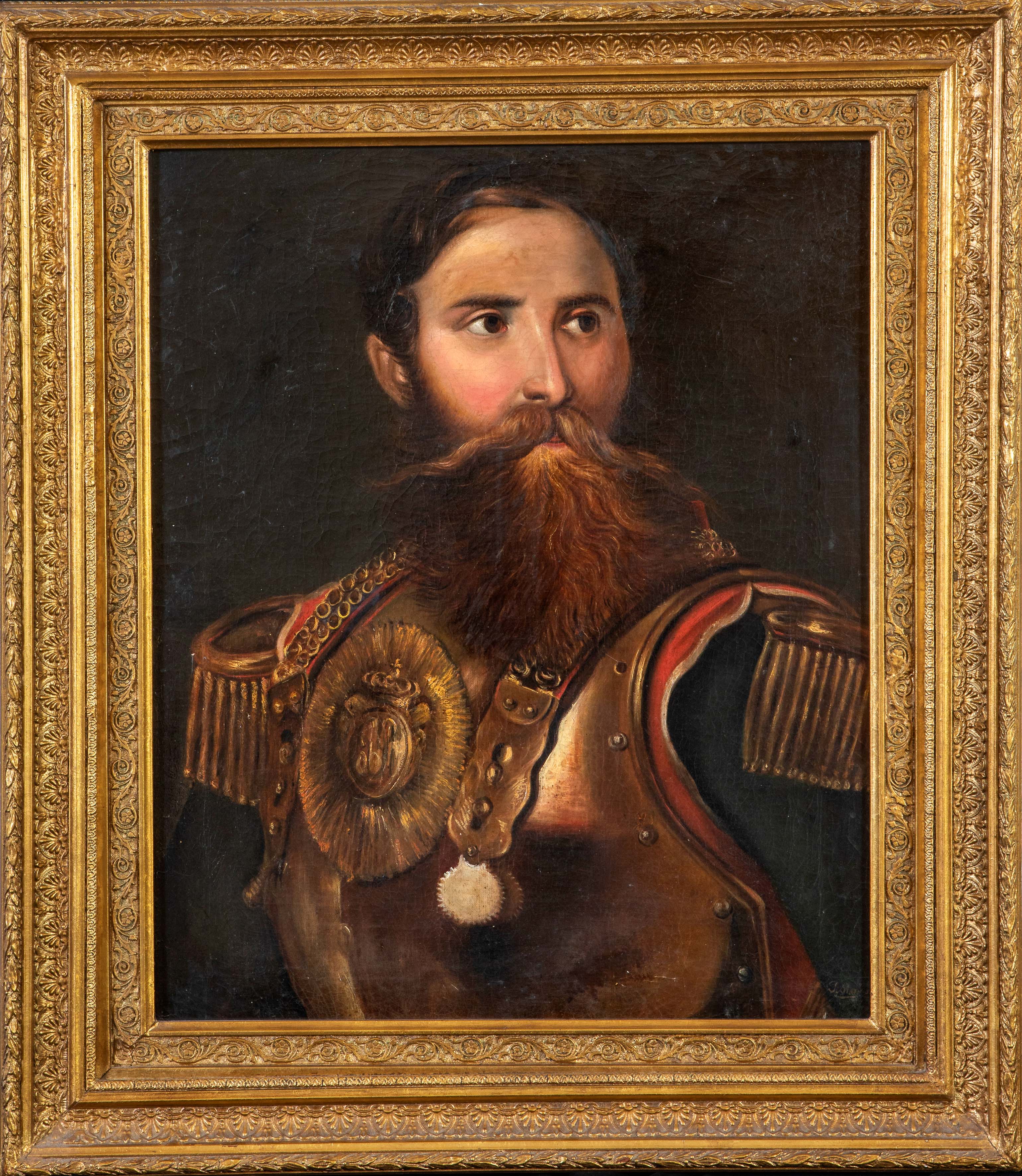 J. ROJAS.
“Retrato General”
Óleo sobre lienzo.
Medidas: 58 x 47,5 cm.
Firmado en la zona inferior.