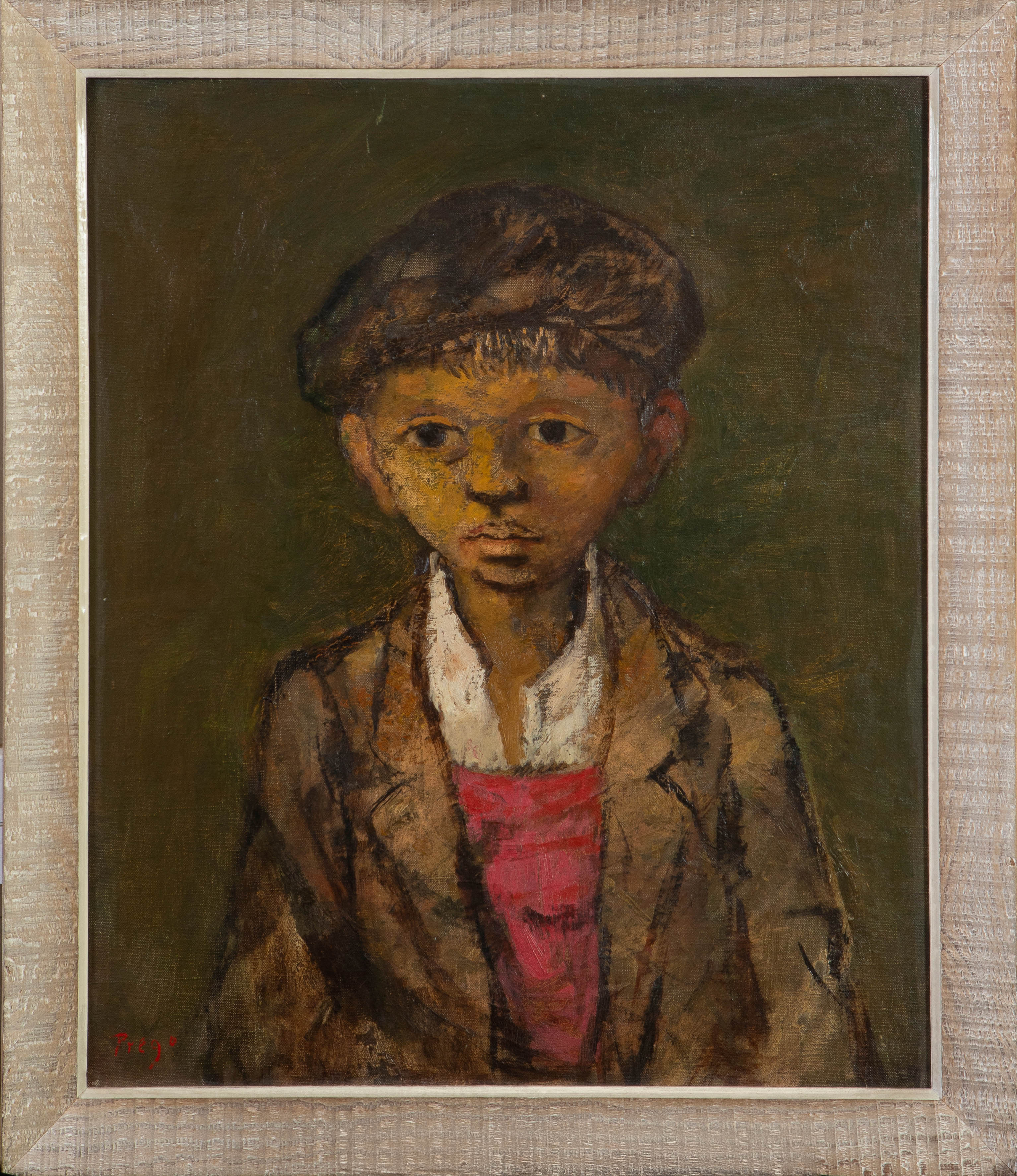 MANUEL PREGO DE OLIVER (Orense, 1915-1986)
 “Zagalillo”
Óleo sobre lienzo
Firmado
Medidas: 64 x 53...