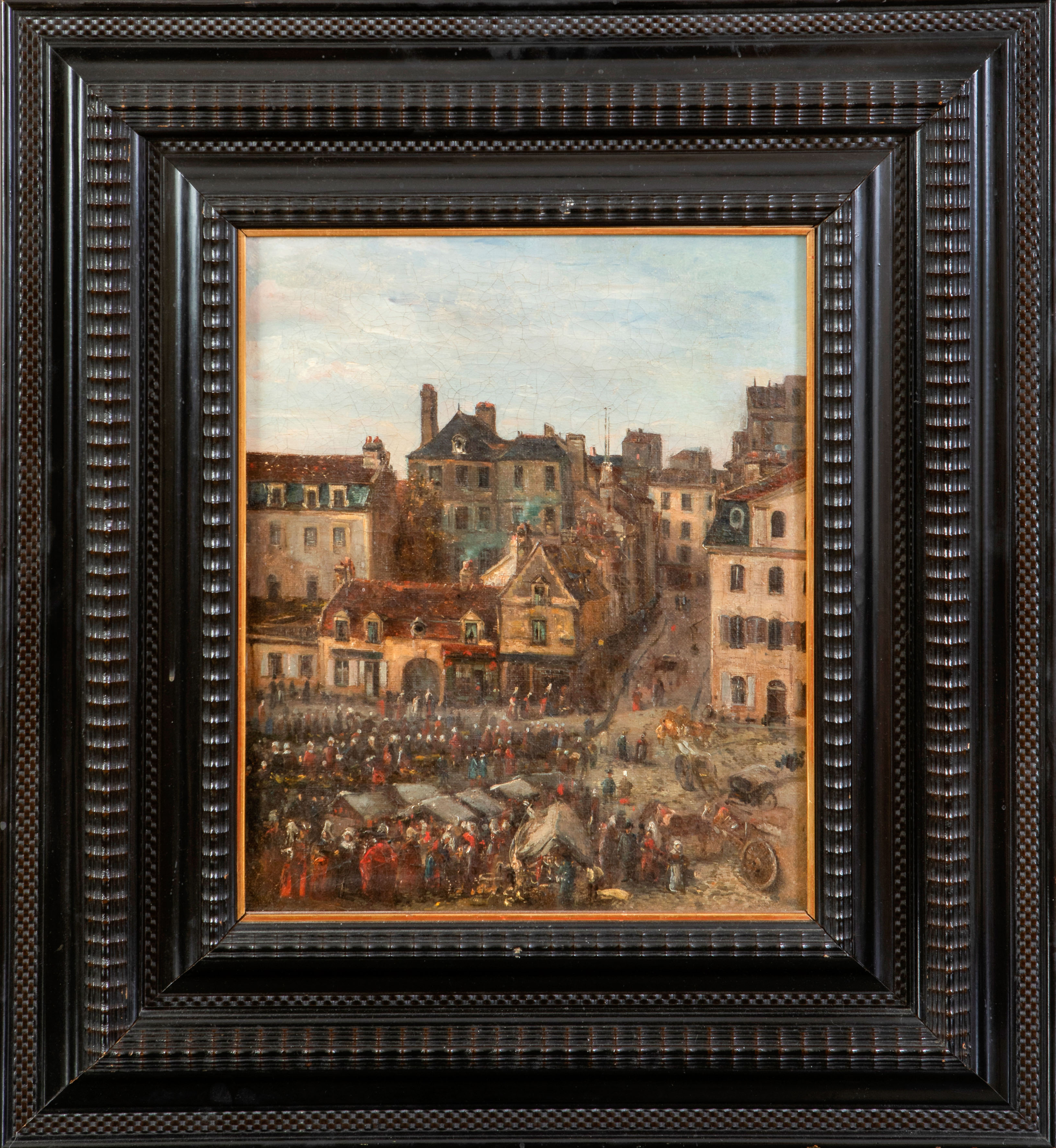 ESCUELA EUROPEA, S. XIX
"Plaza mercado"
Óleo sobre lienzo.
Medidas: 41 x 34 cm.