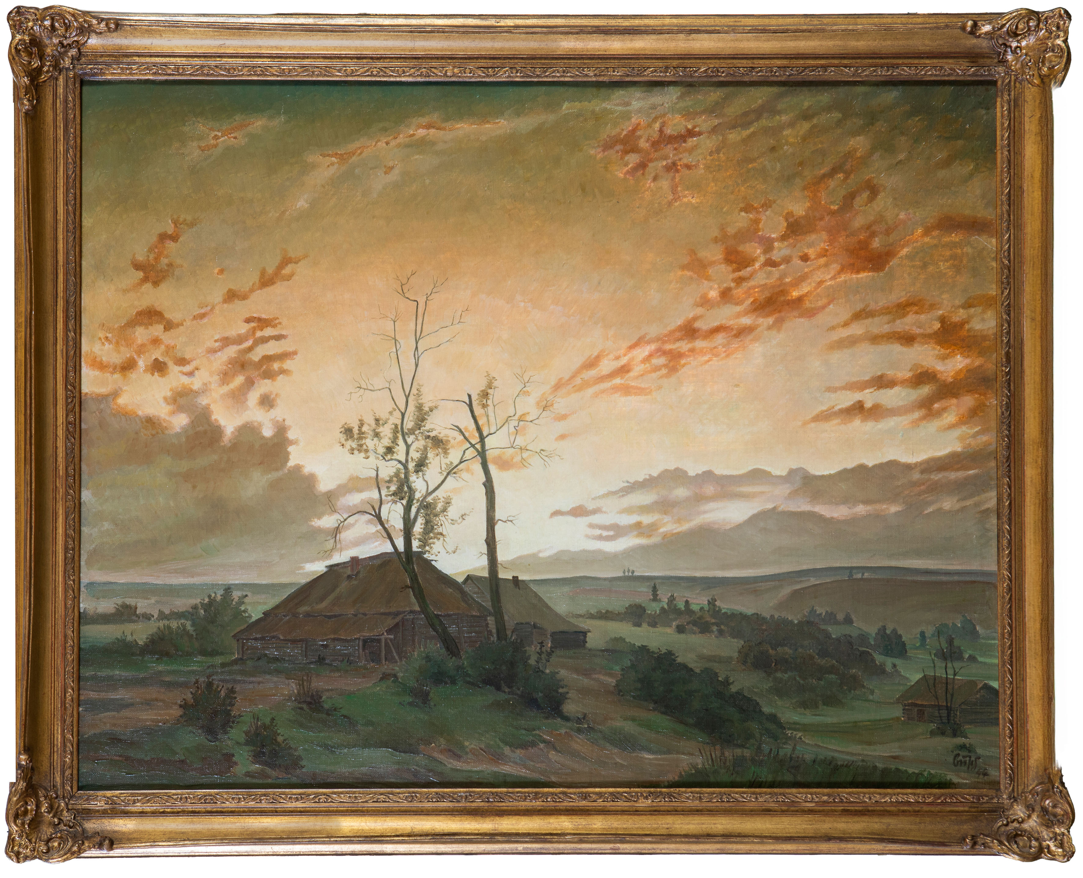 ANÓNIMO
“Paisaje al anochecer”
Óleo sobre lienzo
Medidas: 68 x 87 cm.
