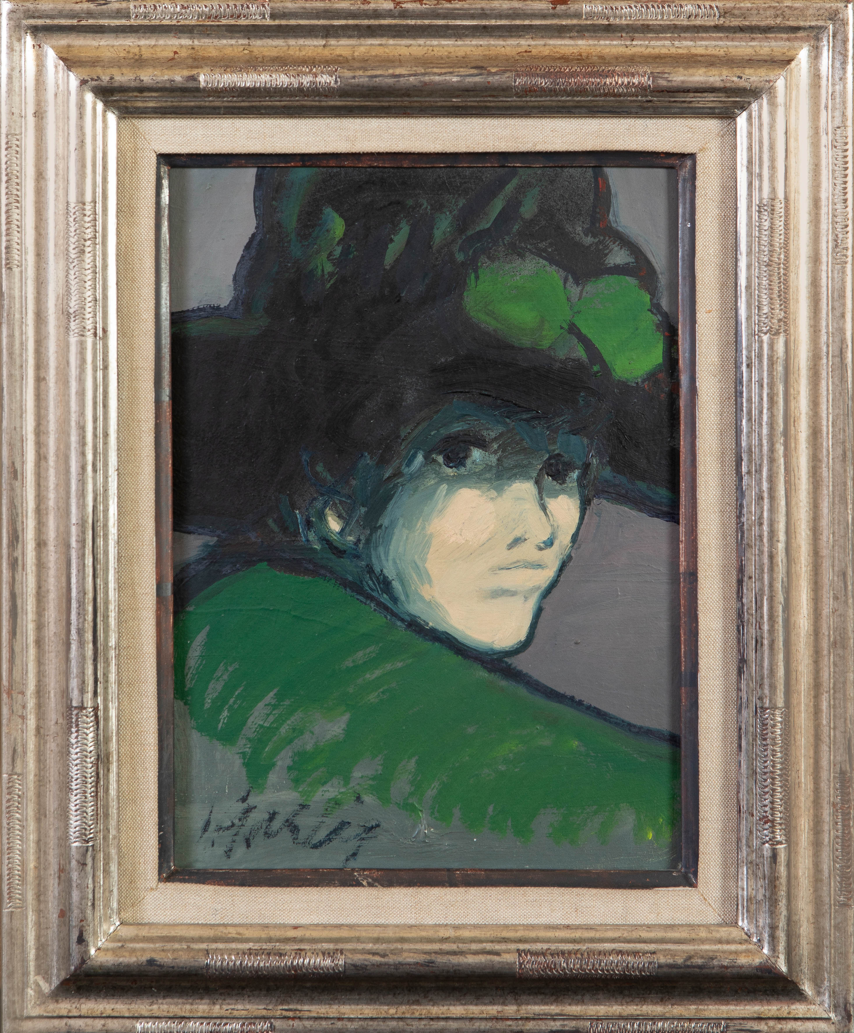 JUAN GARCÉS (Pontevedra 1935-Madrid 2014)
“Dama con sombrero”
Firmado.
Óleo sobre tablex
Medidas:...