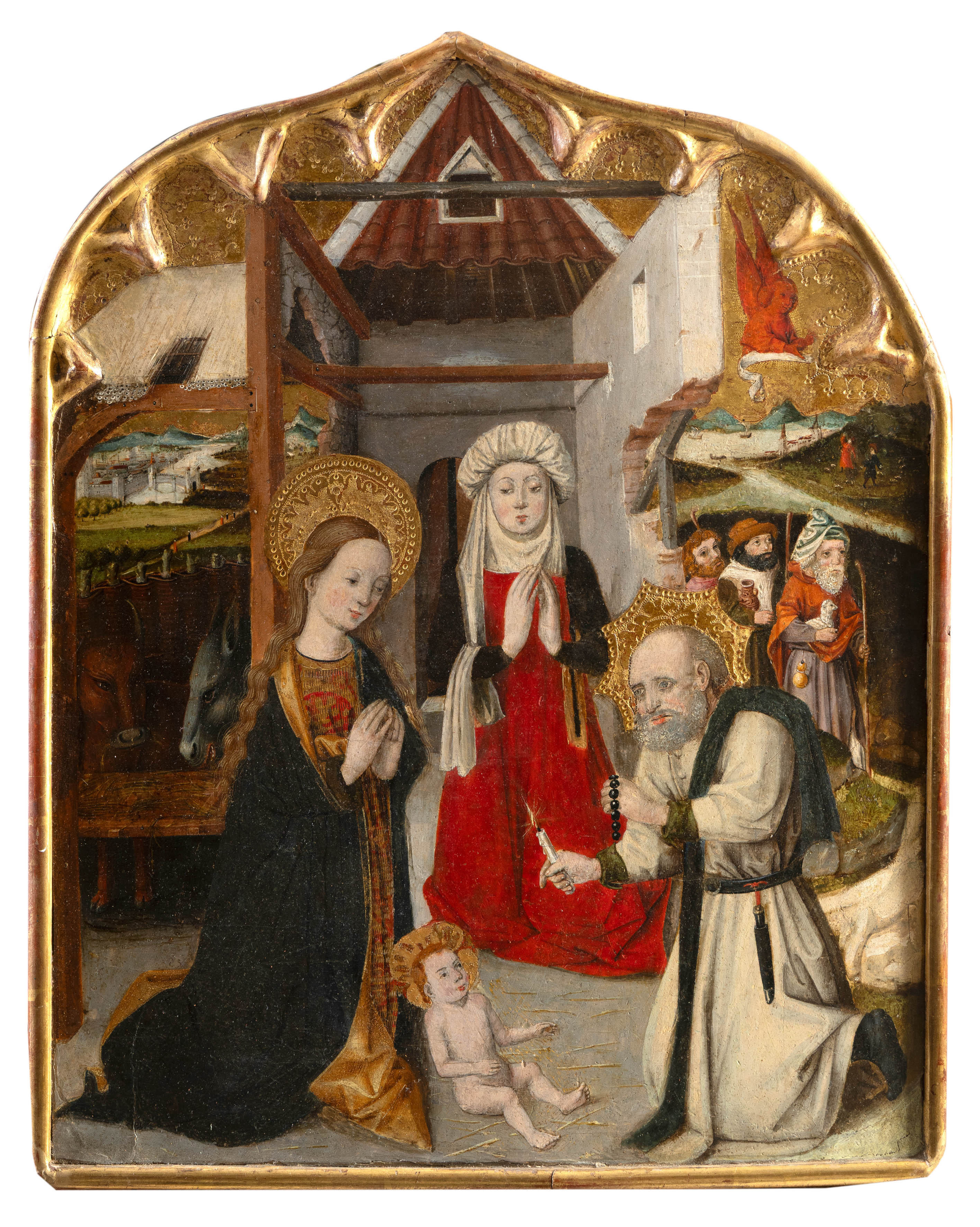 VALENTÍ MONTOLIÚ (Tarragona, documentadro entre 1433-1469)
"Nacimiento de Jesús con donante"
Temple...