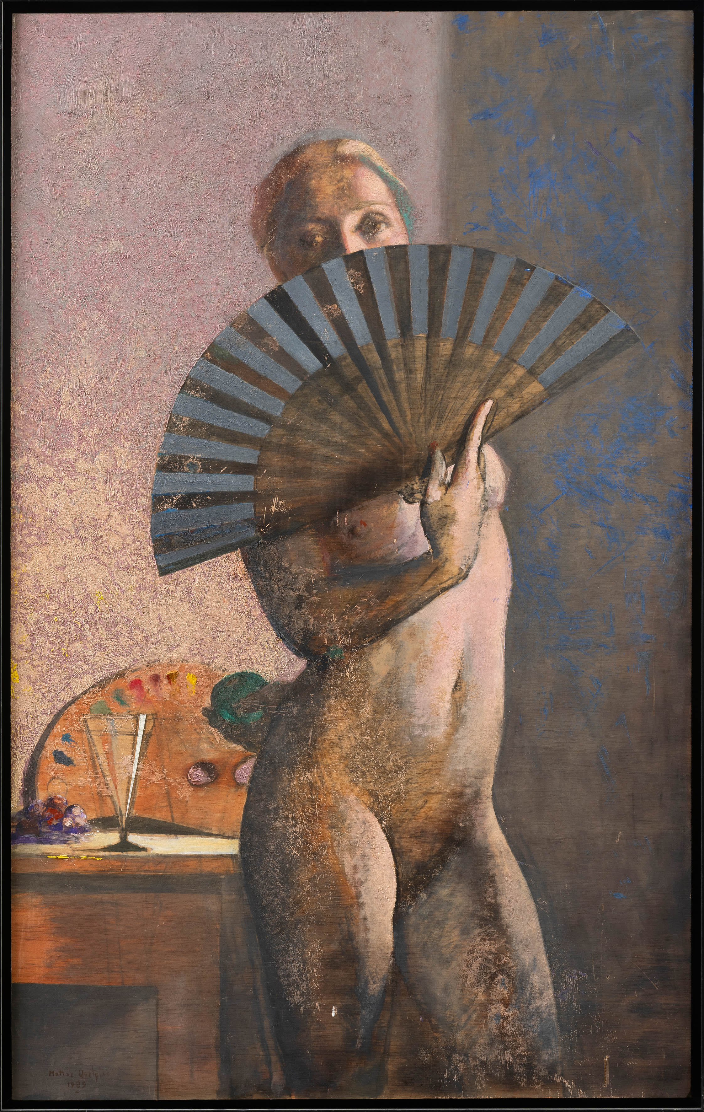 MATÍAS QUETGLÁS (Ciudadela 1946)
"Desnudo con abanico". 1989
Óleo sobre tabla
Firmado y fechado...