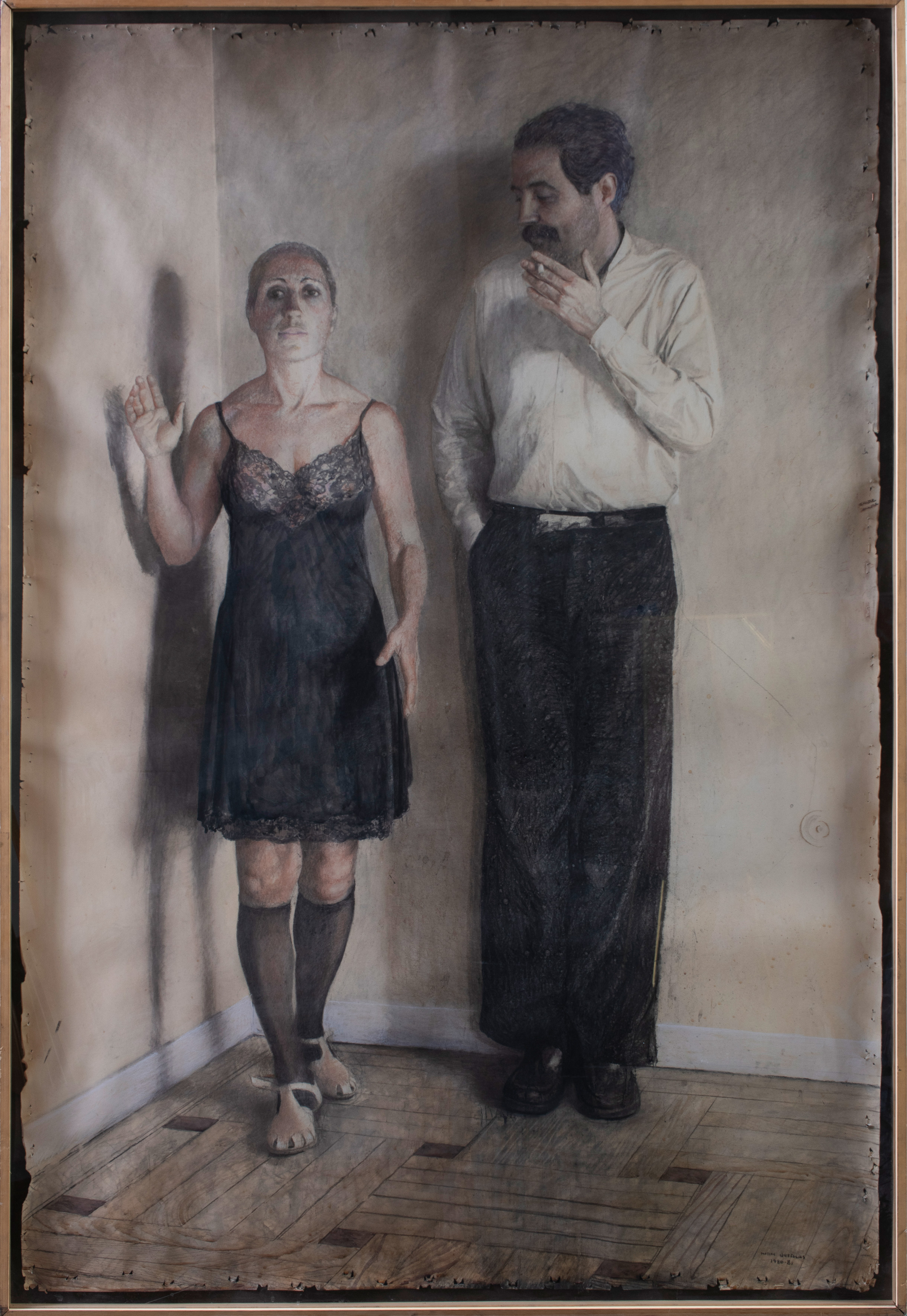 MATÍAS QUETGLÁS (Ciudadela 1946)
"Pareja". 1980
Acuarela, pastel y lápiz sobre papel
Firmado y...