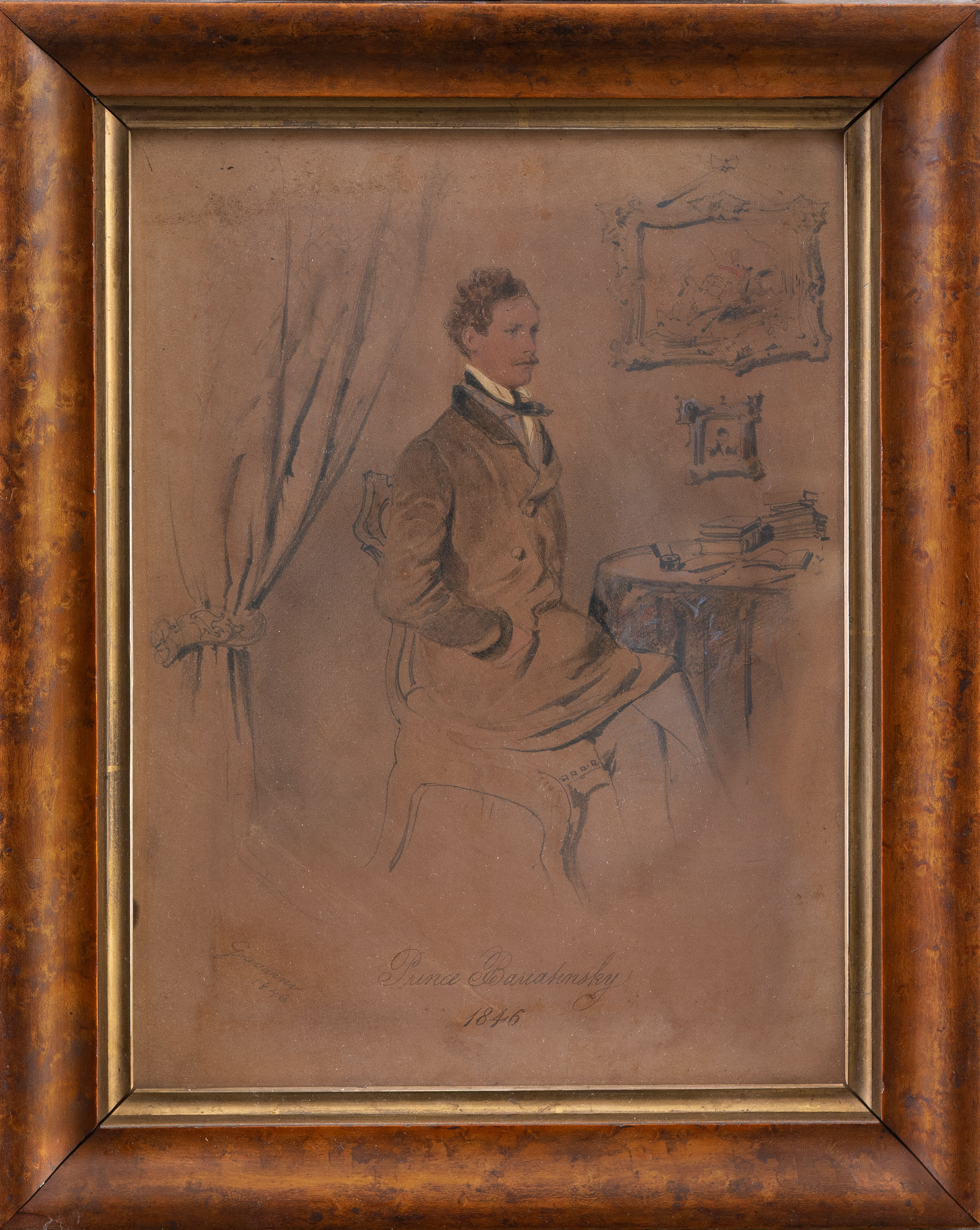 PAUL GAVARNI (París, 1804-1866)
"Príncipe Aleksandr Ivánovich Bariátinski"
1846
Lápiz y tizas de...