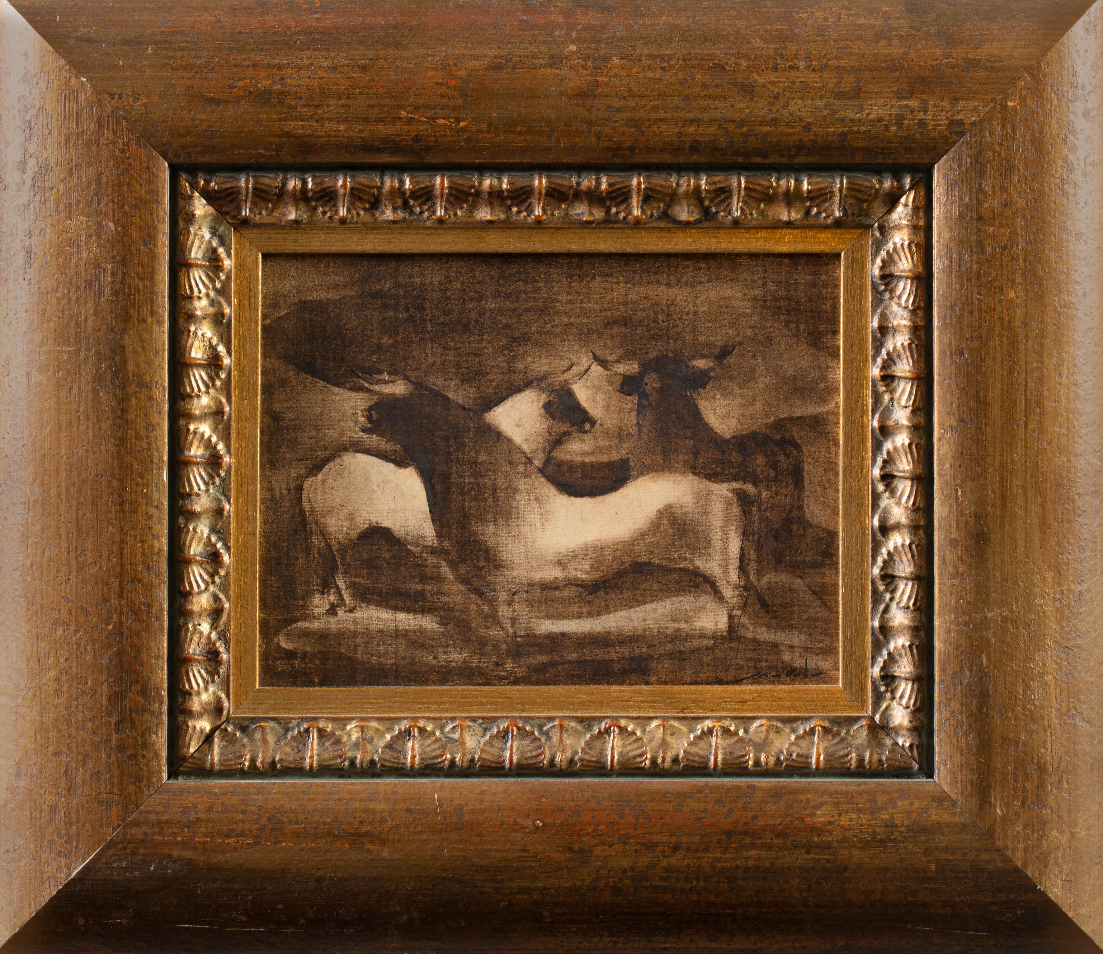 MAROLA (Gijón 1905-1986)
"Toros"
Acuarela sobre papel
Firmado
Medidas: 17 x 22 cm.
