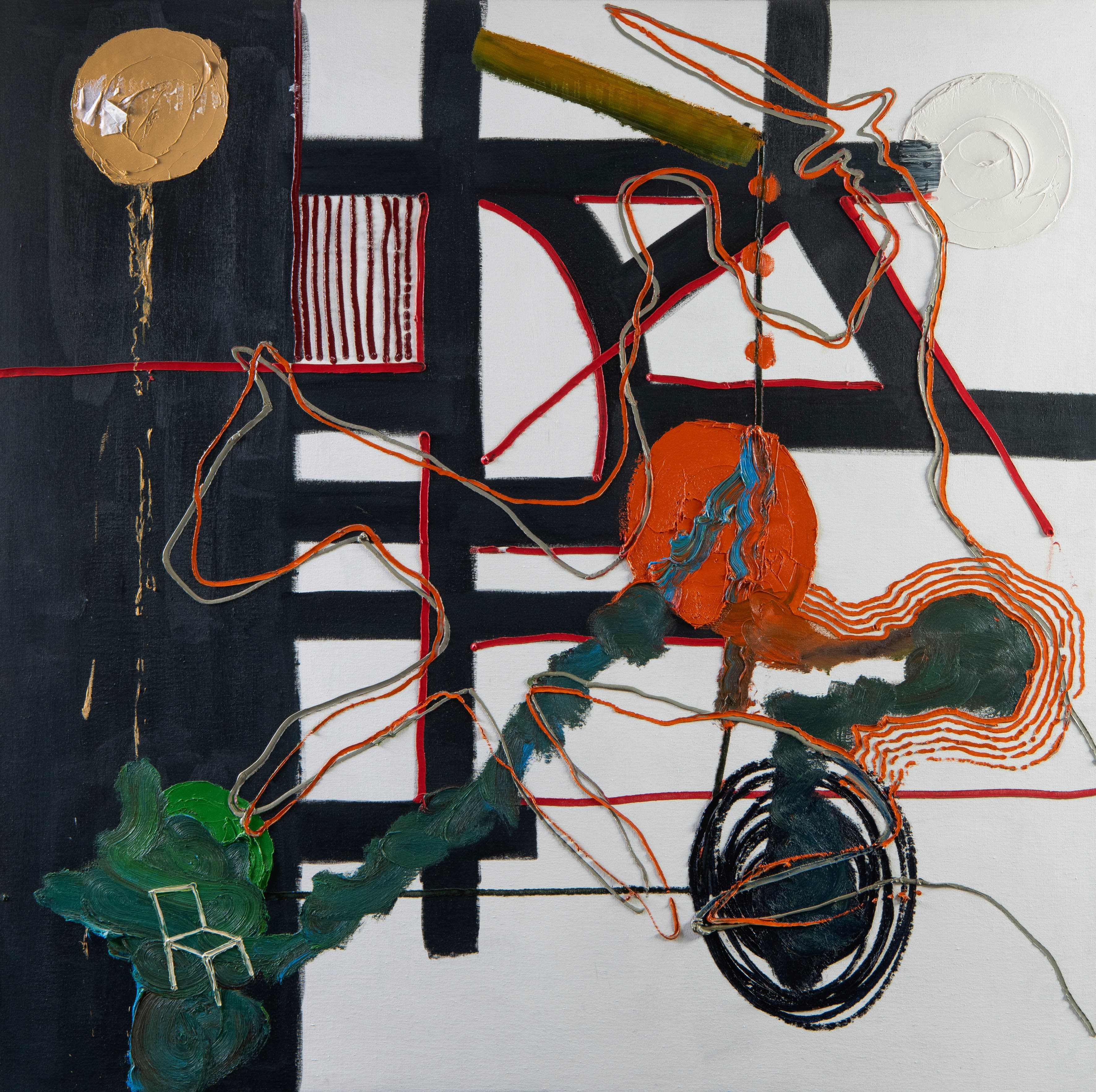 PELAYO ORTEGA (Mieres 1956) 
"Apocalipsis". 2003 
Óleo sobre lienzo
Al dorso firmado y...