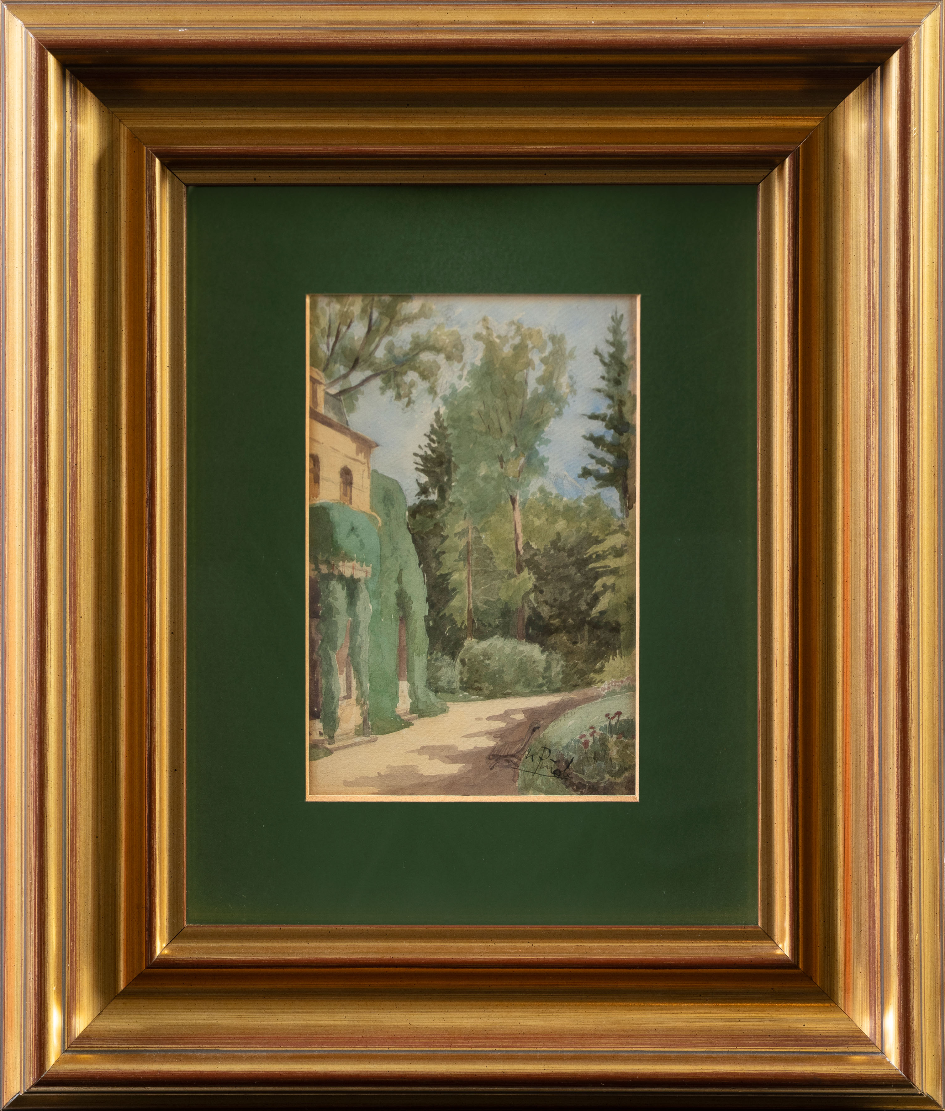 NICANOR PIÑOLE (Gijón, 1878-1978)
"Jardín de la casa del pintor"
Acuarela sobre...