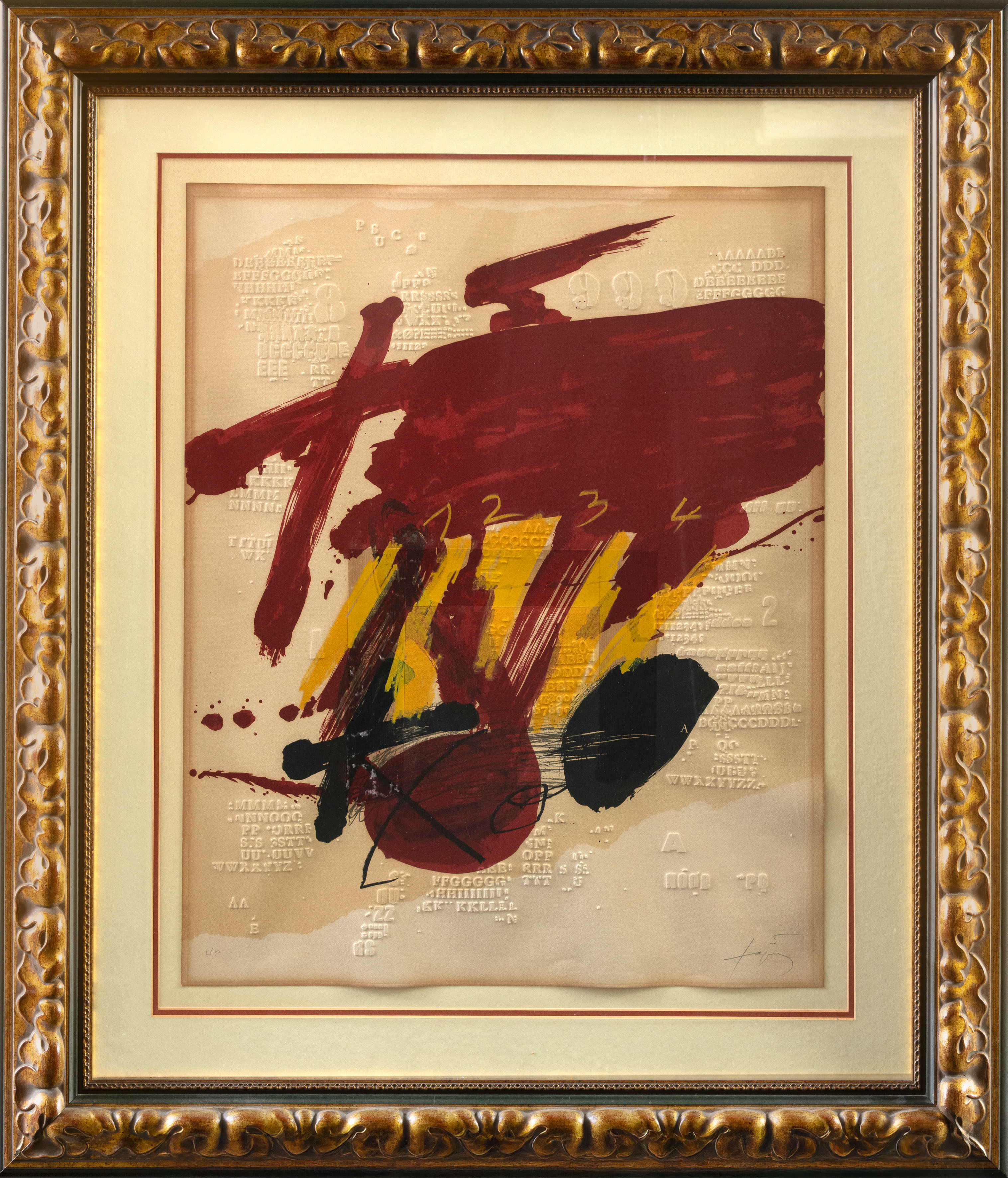 ANTONI TÀPIES (Barcelona 1923-2012)
"Sin título". 1979
Litografía con relieve en seco y collage...