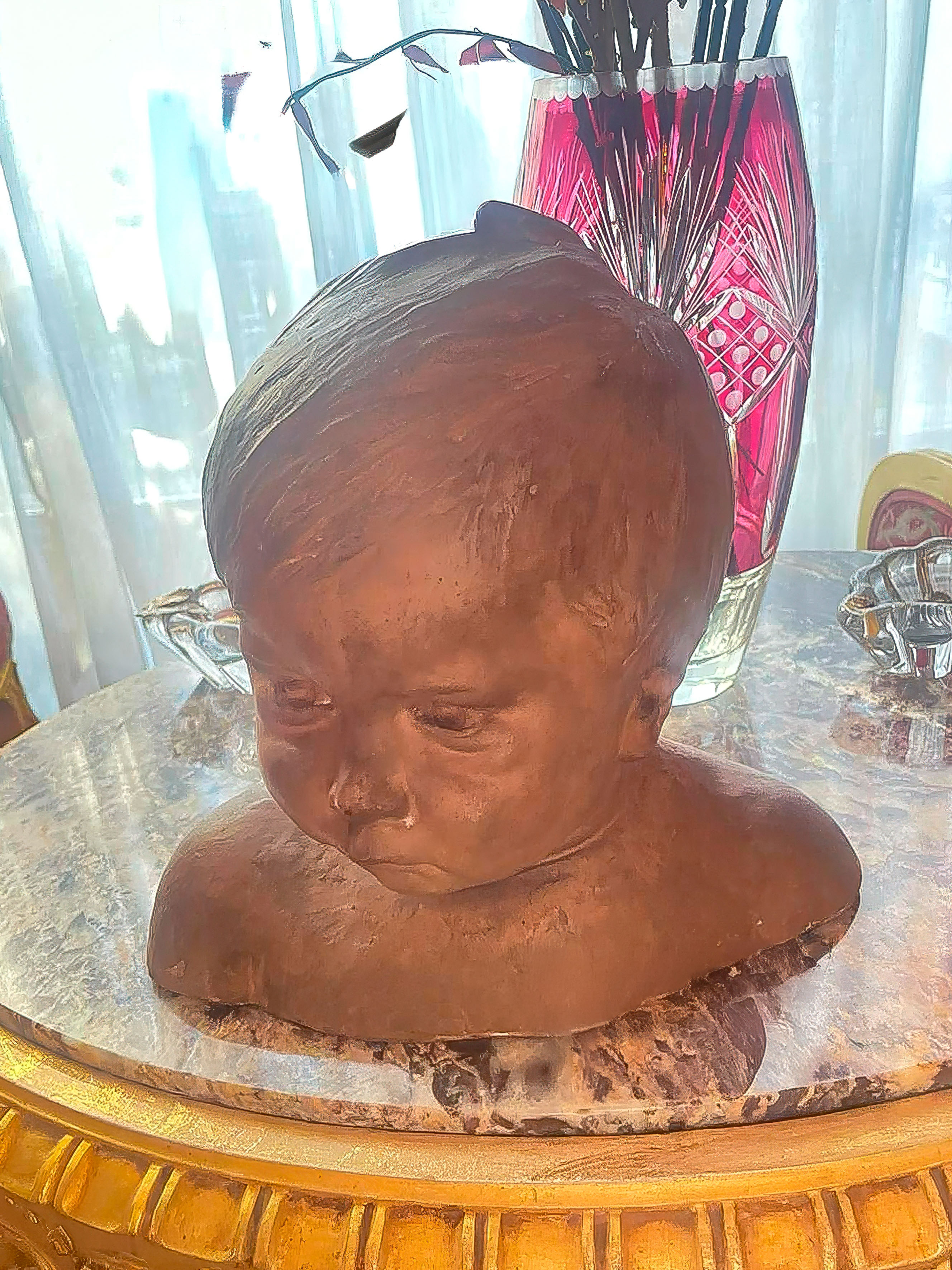 MIGUEL BLAY (Olot, 1866-Madrid, 1936)
“Busto de niño”
Terracota.
Medidas: 25 x 28 cm.
Firmada.