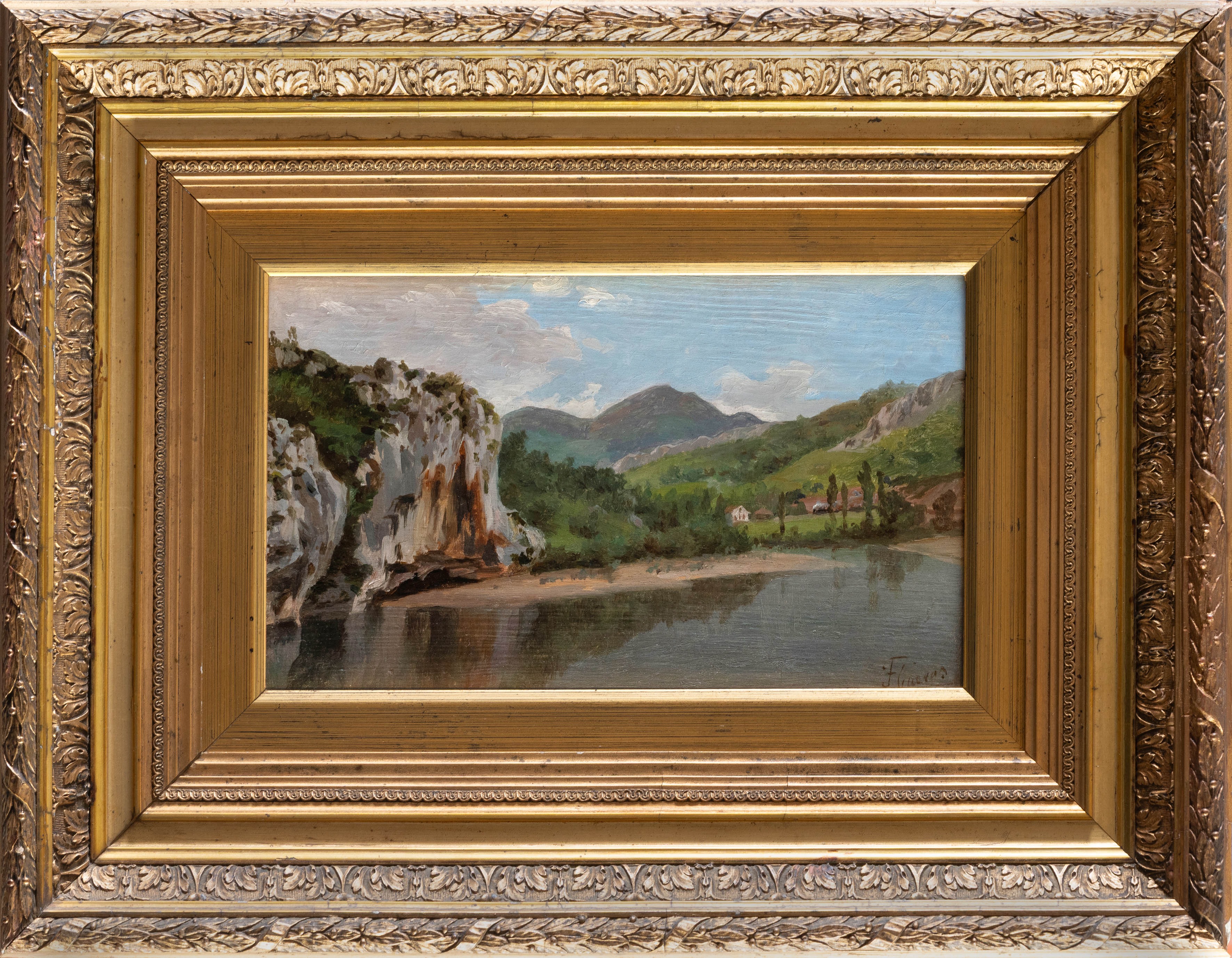 TELESFORO FERNÁNDEZ CUEVAS (Oviedo, 1849-1934)
"Costa asturiana"
Óleo sobre tabla.
Medidas: 21.5 x...