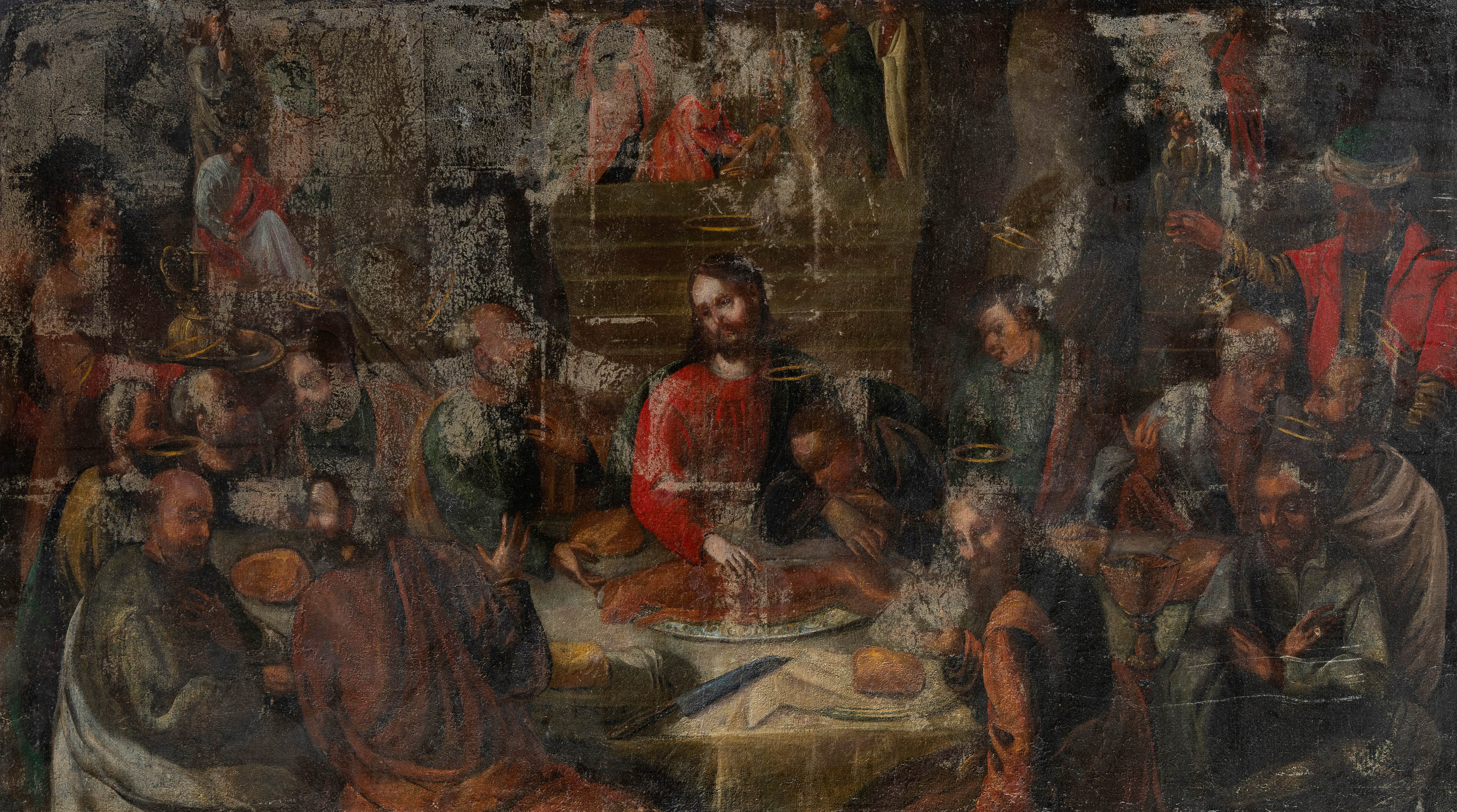 ESCUELA ESPAÑOLA, S. XVII
Última Cena
Óleo sobre lienzo.
Medidas: 94 x 171 cm.