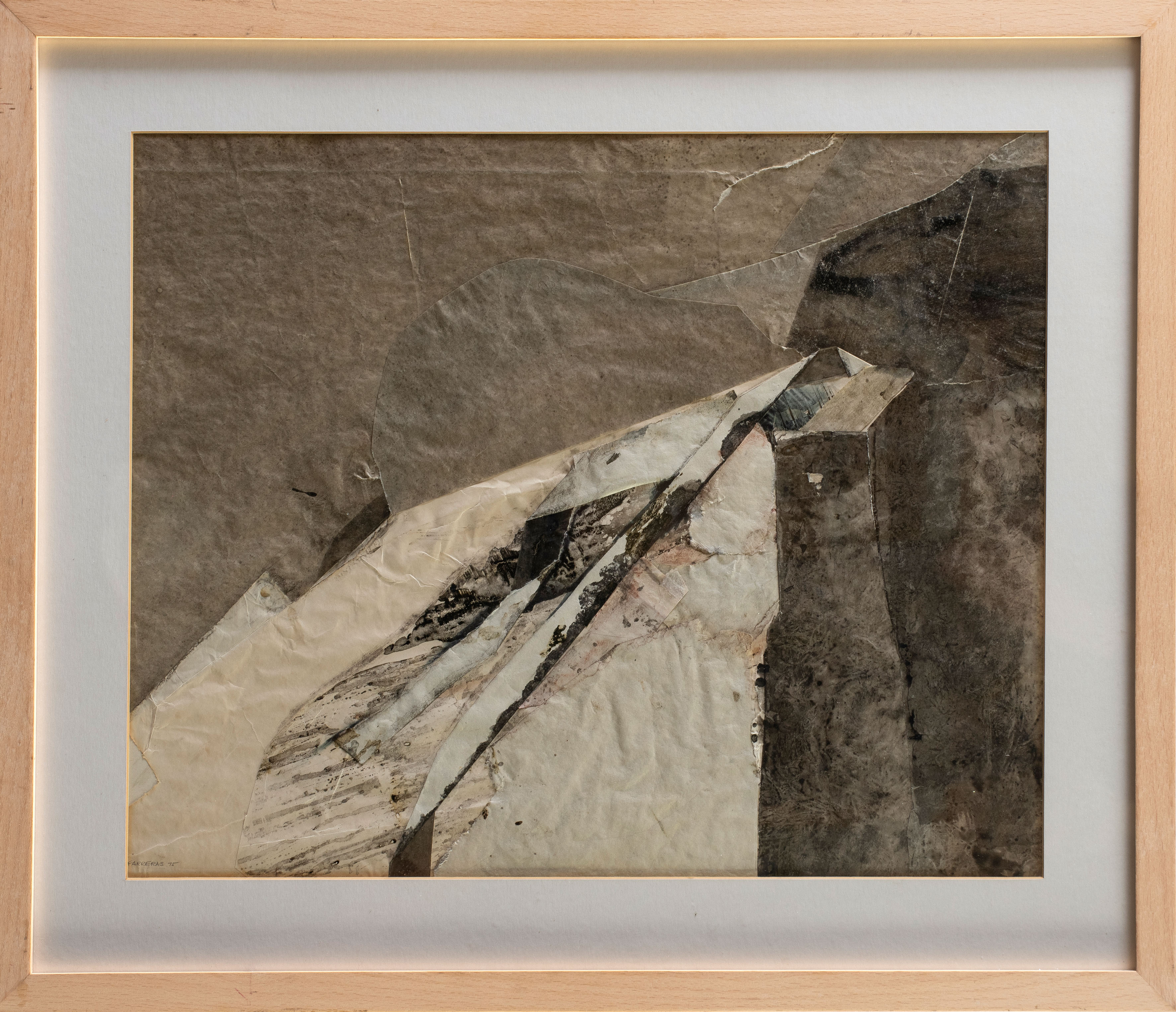 FRANCISCO FARRERAS (Barcelona 1927-Madrid 2021)
"Composición".1975
Acuarela y collage de papeles...