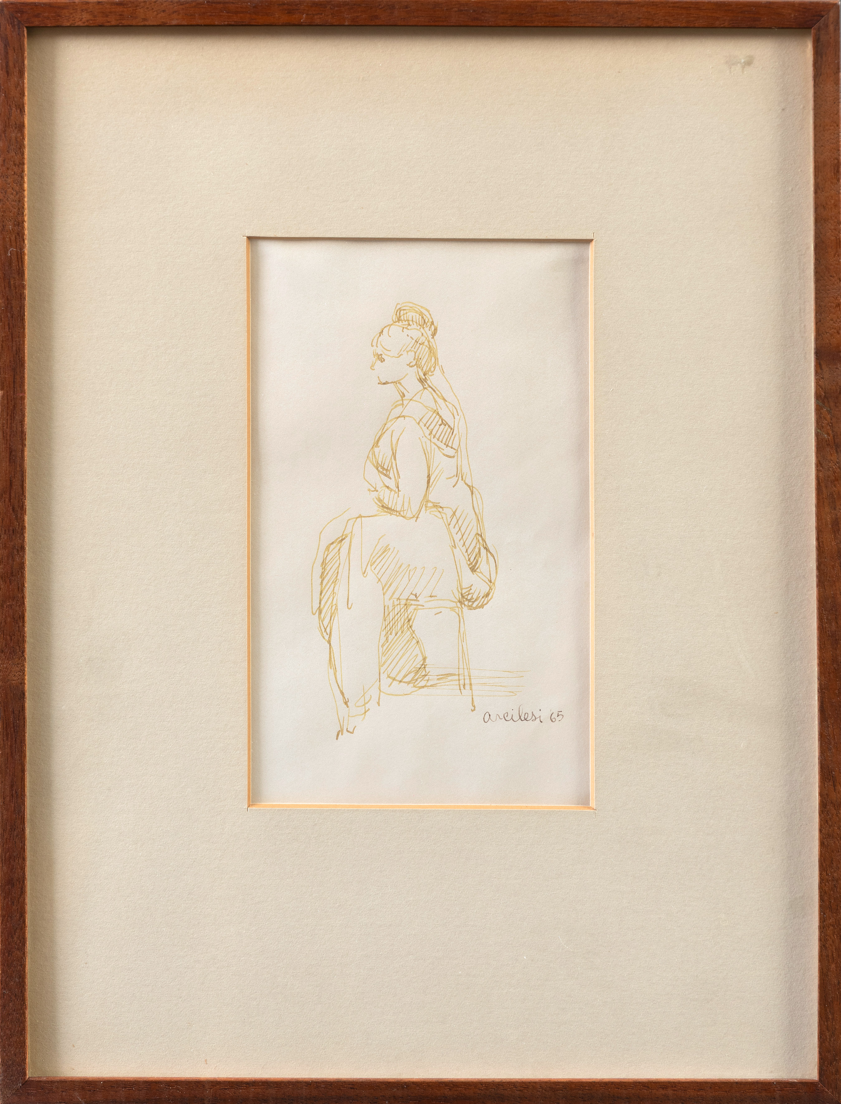 VINCENT ARCILESI (Saint Louis, Missouri, EEUU 1932-New York 2022)
"Seated woman". 1965
Dibujo a...