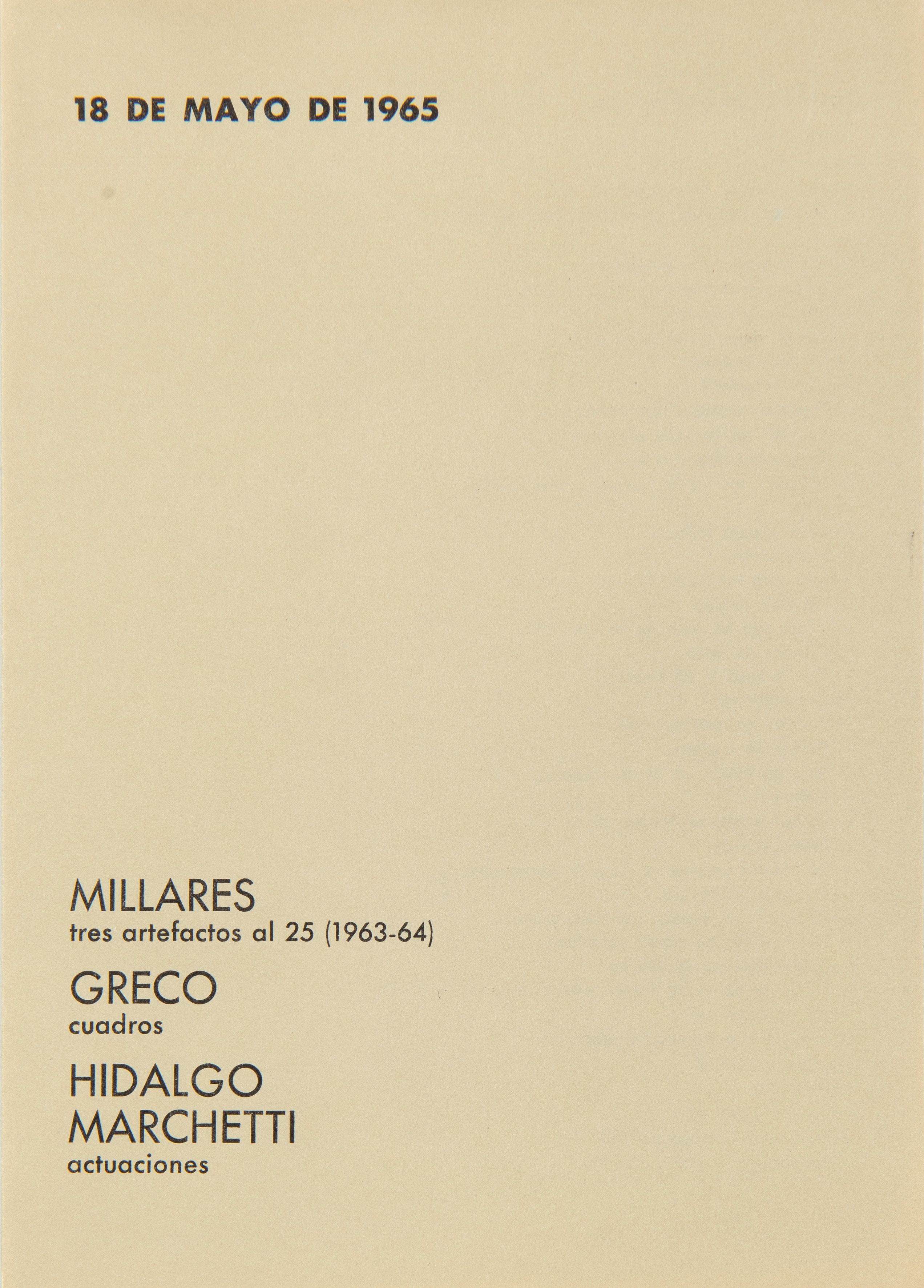 ZAJ PRESENTA 2 ETCÉTERAS
El 18 de mayo de 1965 en la Galería Edurne, durante las horas de...