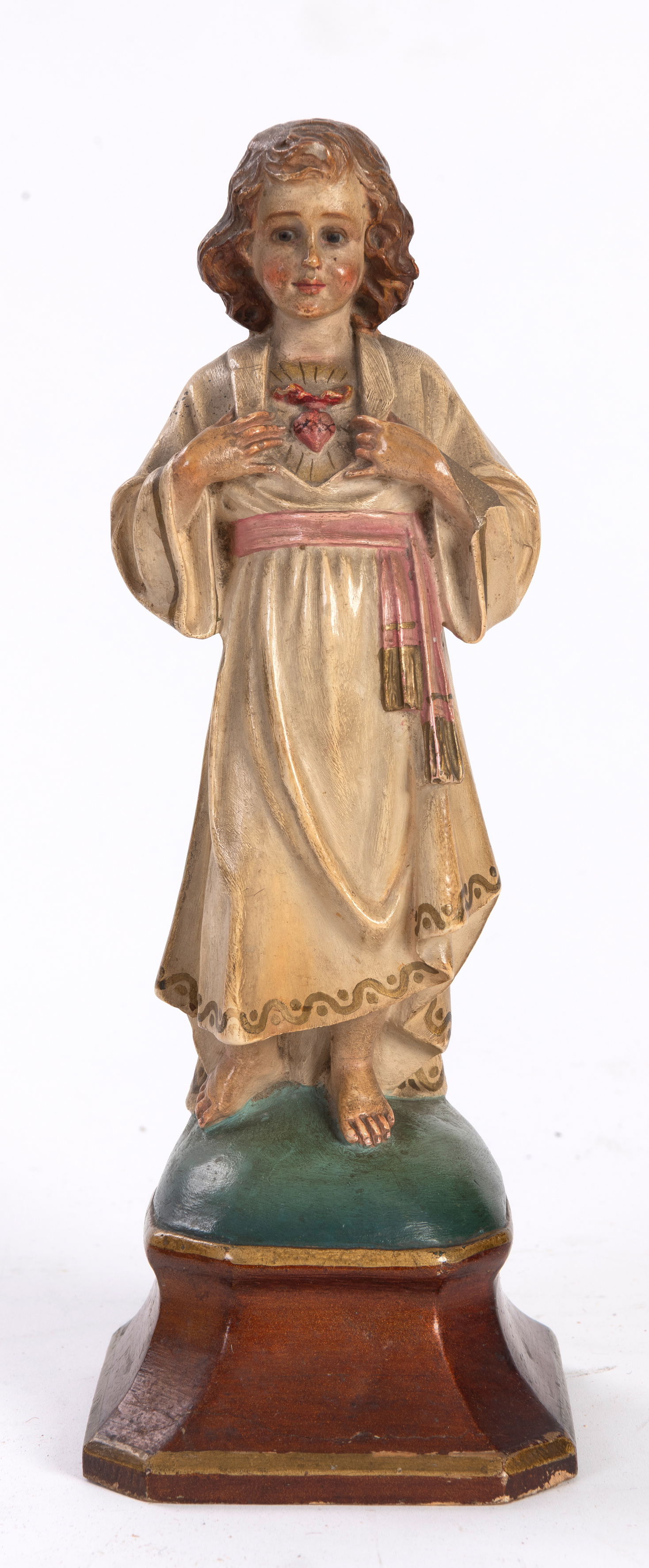Niño Jesús con Sagrado Corazón, Olot, ca, 1950
Talla en madera policromada.
Medidas: 24 x 9 cm.
Con...